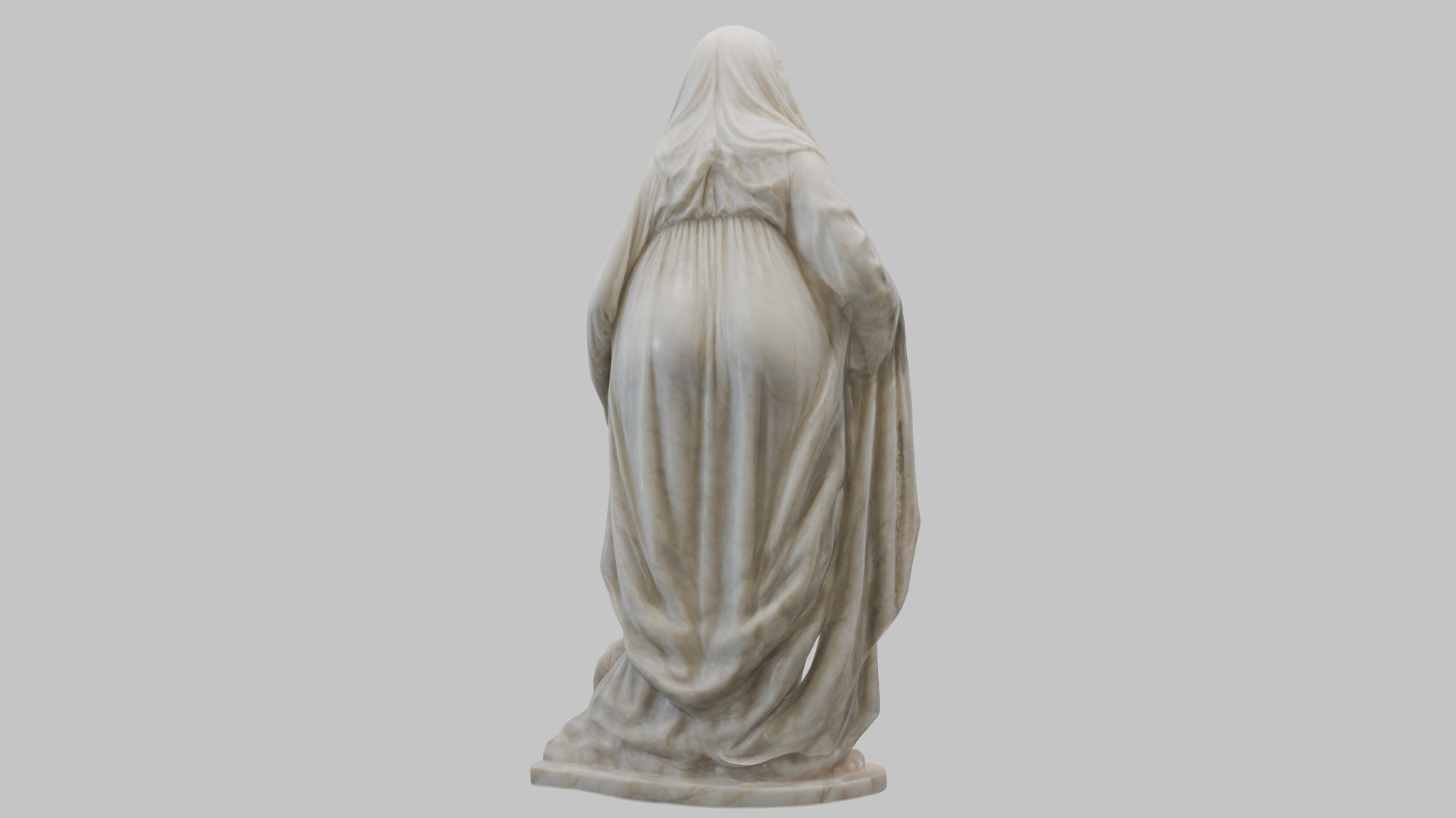 Marble Sculpture of Maria Virgen Mother Pregnant  Low-poly 3D model_7