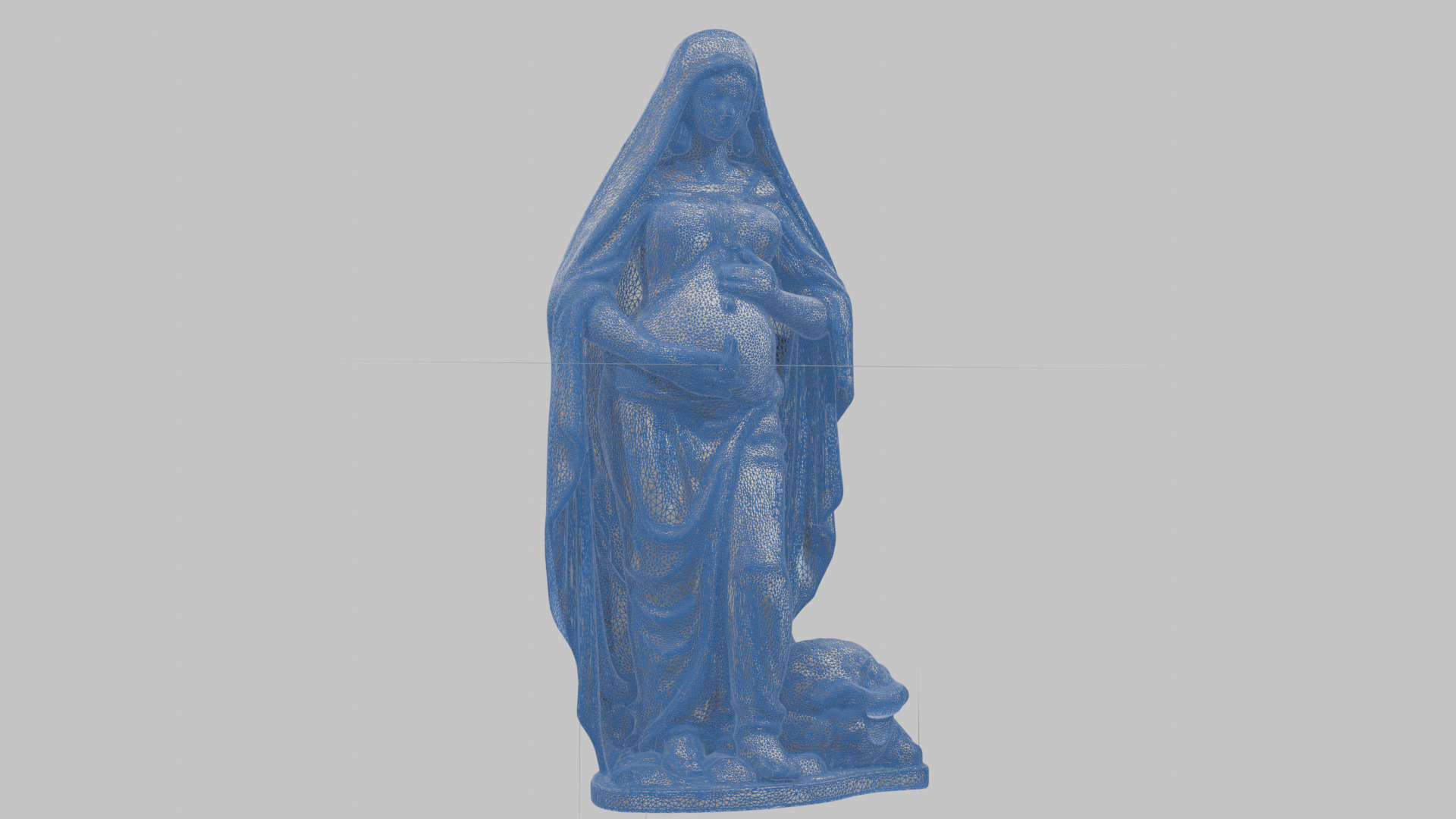 Marble Sculpture of Maria Virgen Mother Pregnant  Low-poly 3D model_34