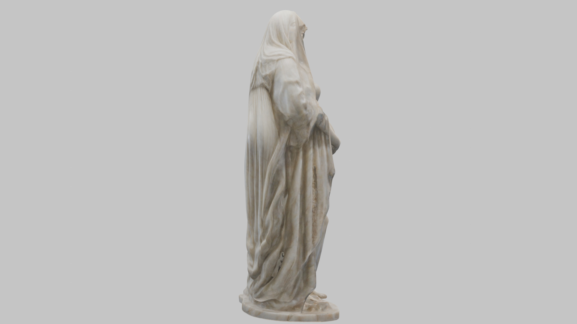 Marble Sculpture of Maria Virgen Mother Pregnant  Low-poly 3D model_5