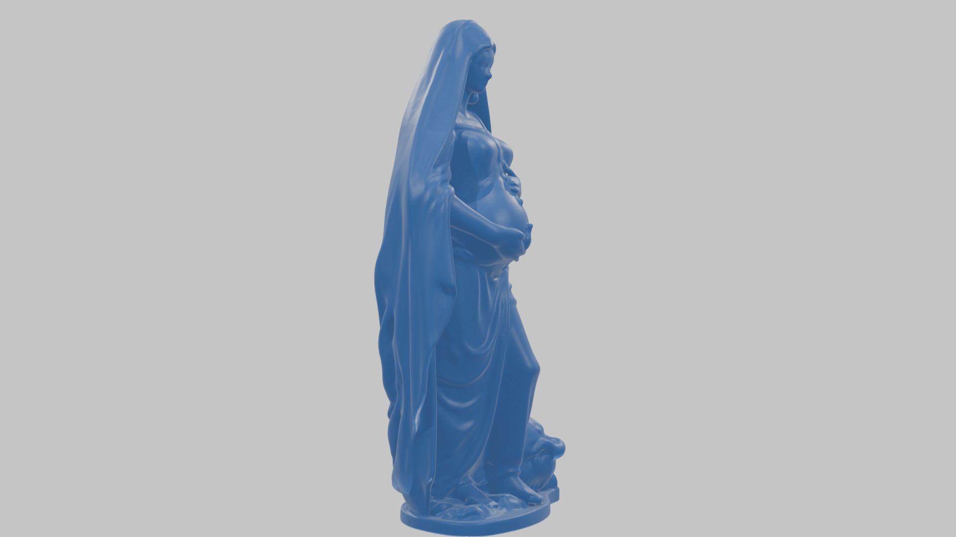 Marble Sculpture of Maria Virgen Mother Pregnant  Low-poly 3D model_20