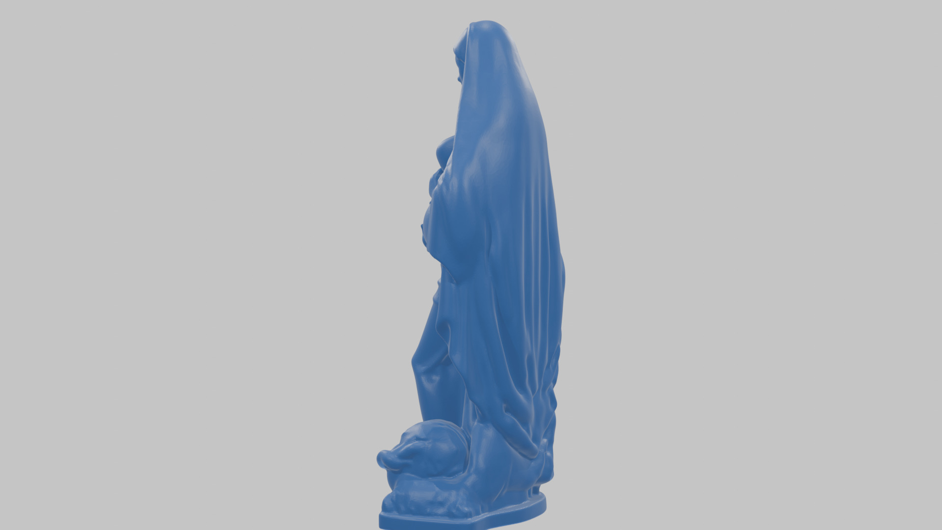 Marble Sculpture of Maria Virgen Mother Pregnant  Low-poly 3D model_28