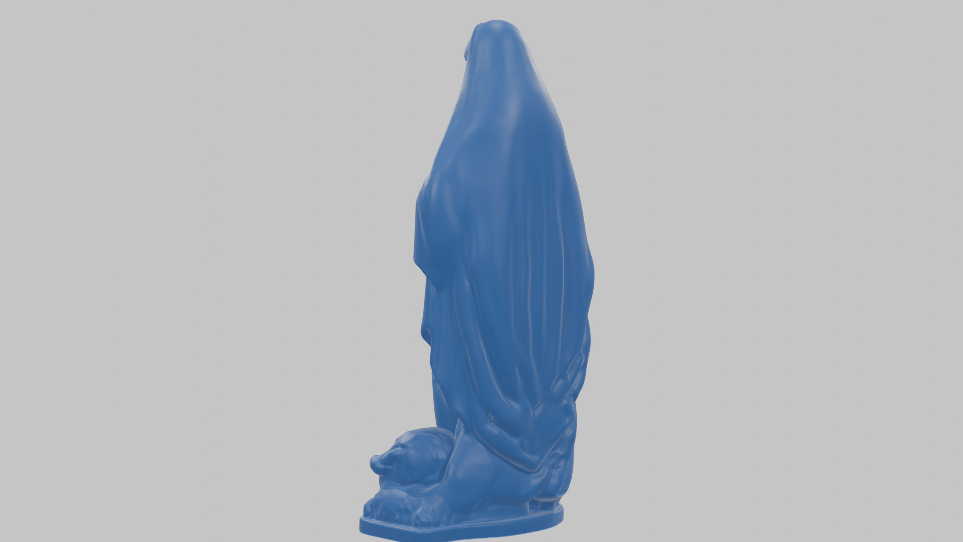 Marble Sculpture of Maria Virgen Mother Pregnant  Low-poly 3D model_27