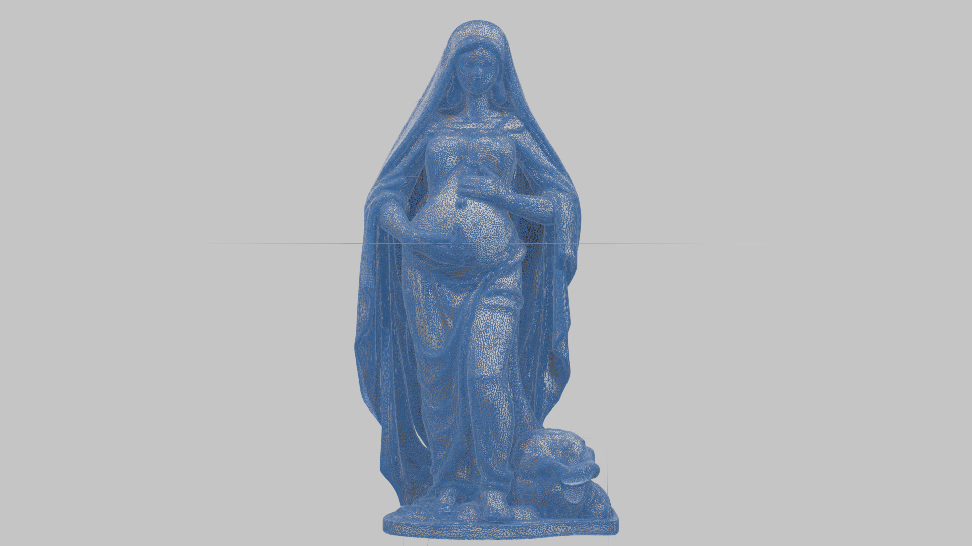 Marble Sculpture of Maria Virgen Mother Pregnant  Low-poly 3D model_33