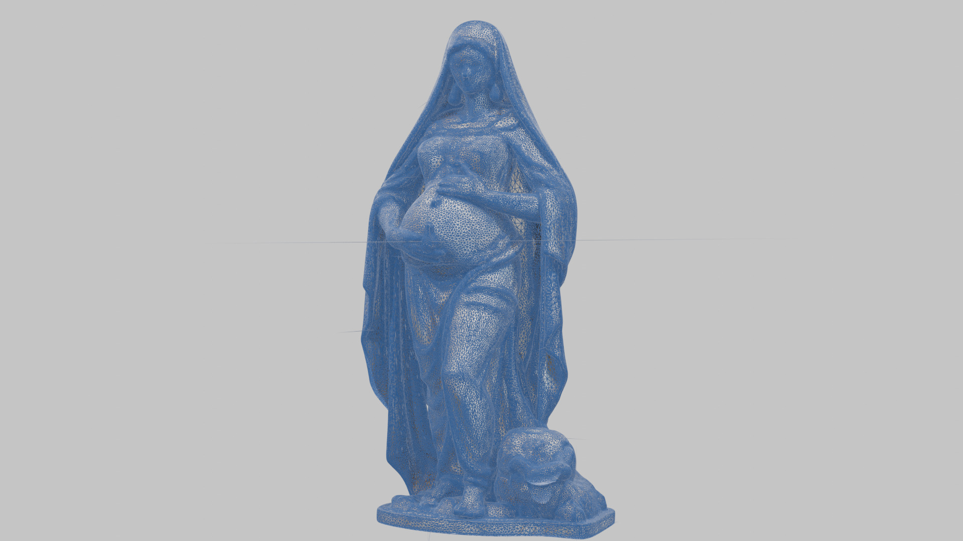 Marble Sculpture of Maria Virgen Mother Pregnant  Low-poly 3D model_48