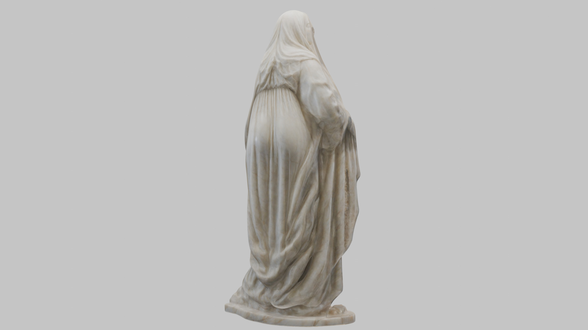 Marble Sculpture of Maria Virgen Mother Pregnant  Low-poly 3D model_6