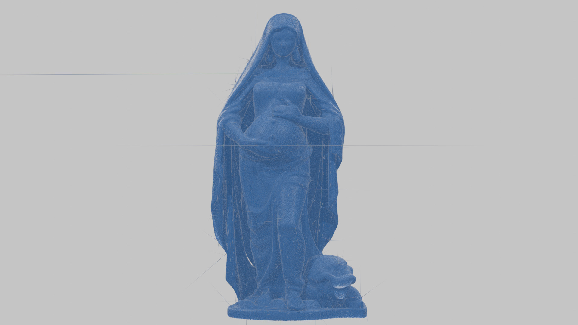 Marble Sculpture of Maria Virgen Mother Pregnant  Low-poly 3D model_16