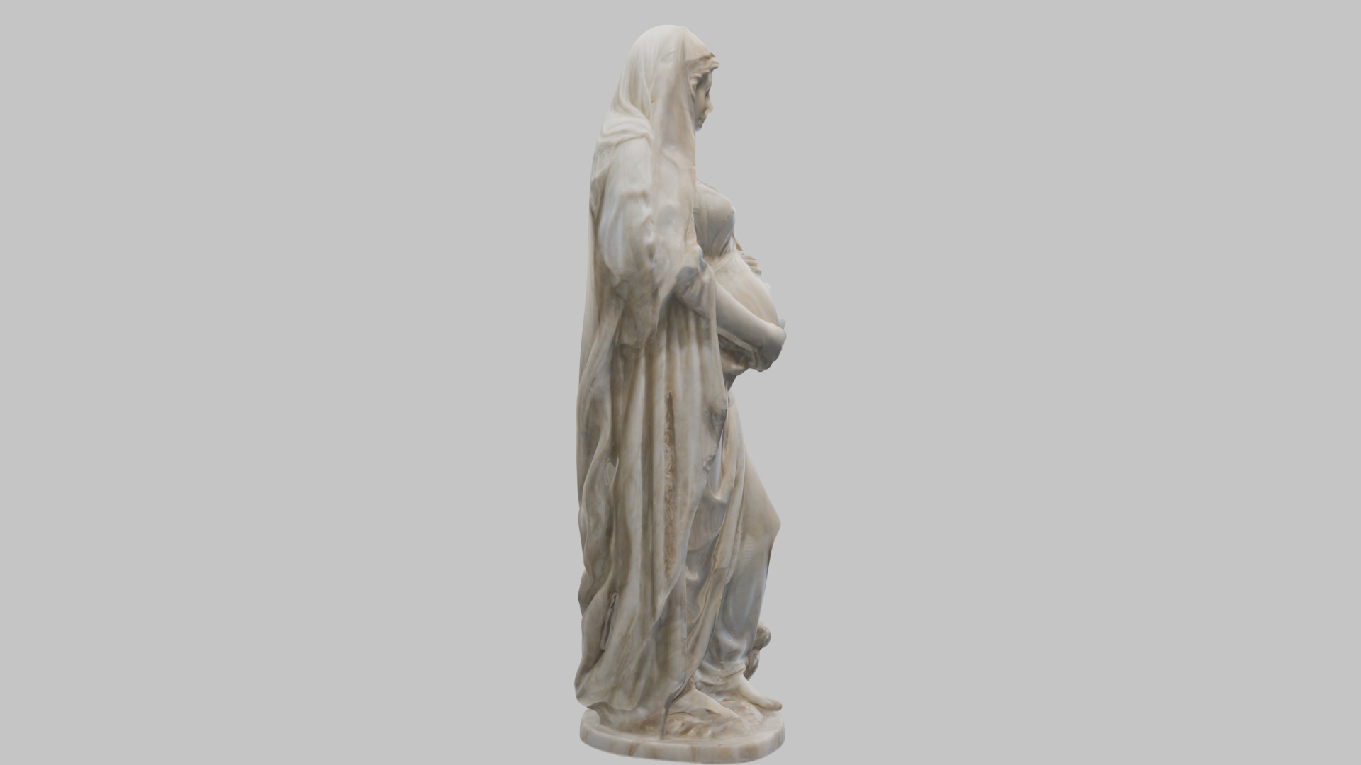 Marble Sculpture of Maria Virgen Mother Pregnant  Low-poly 3D model_4