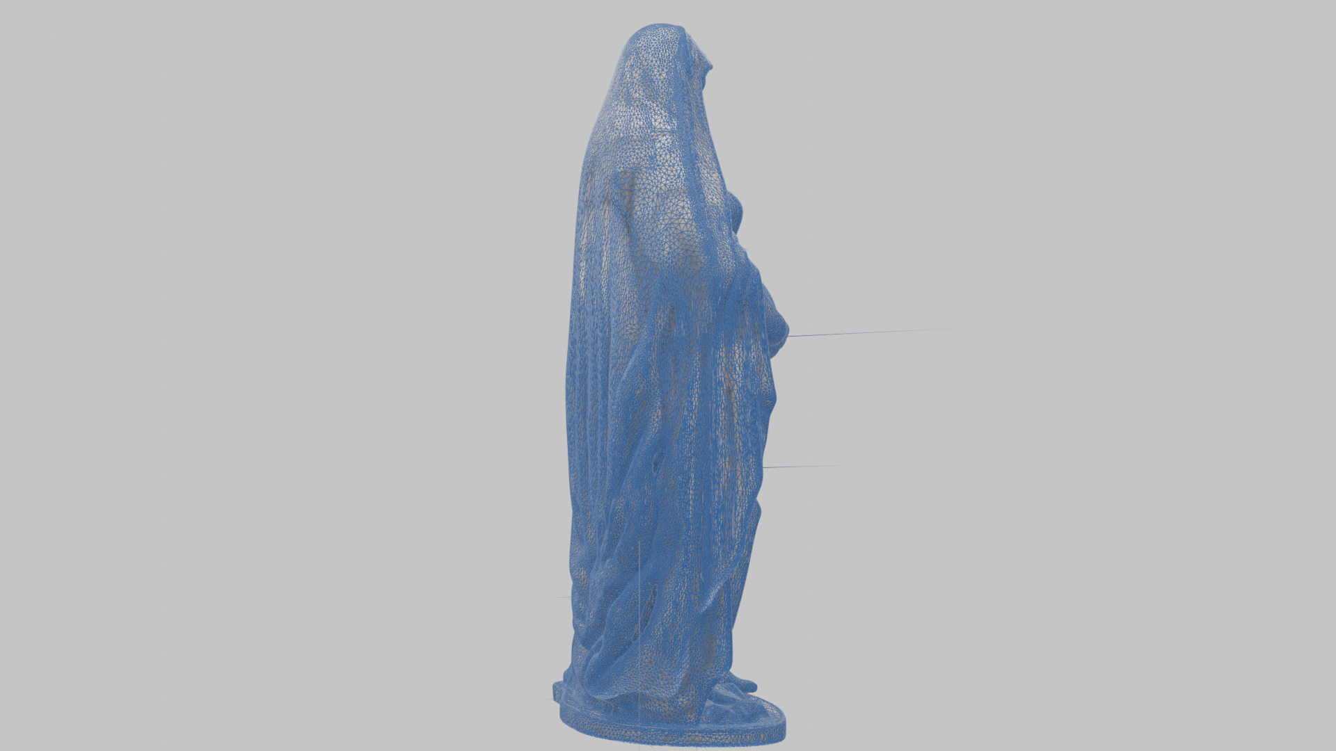Marble Sculpture of Maria Virgen Mother Pregnant  Low-poly 3D model_38
