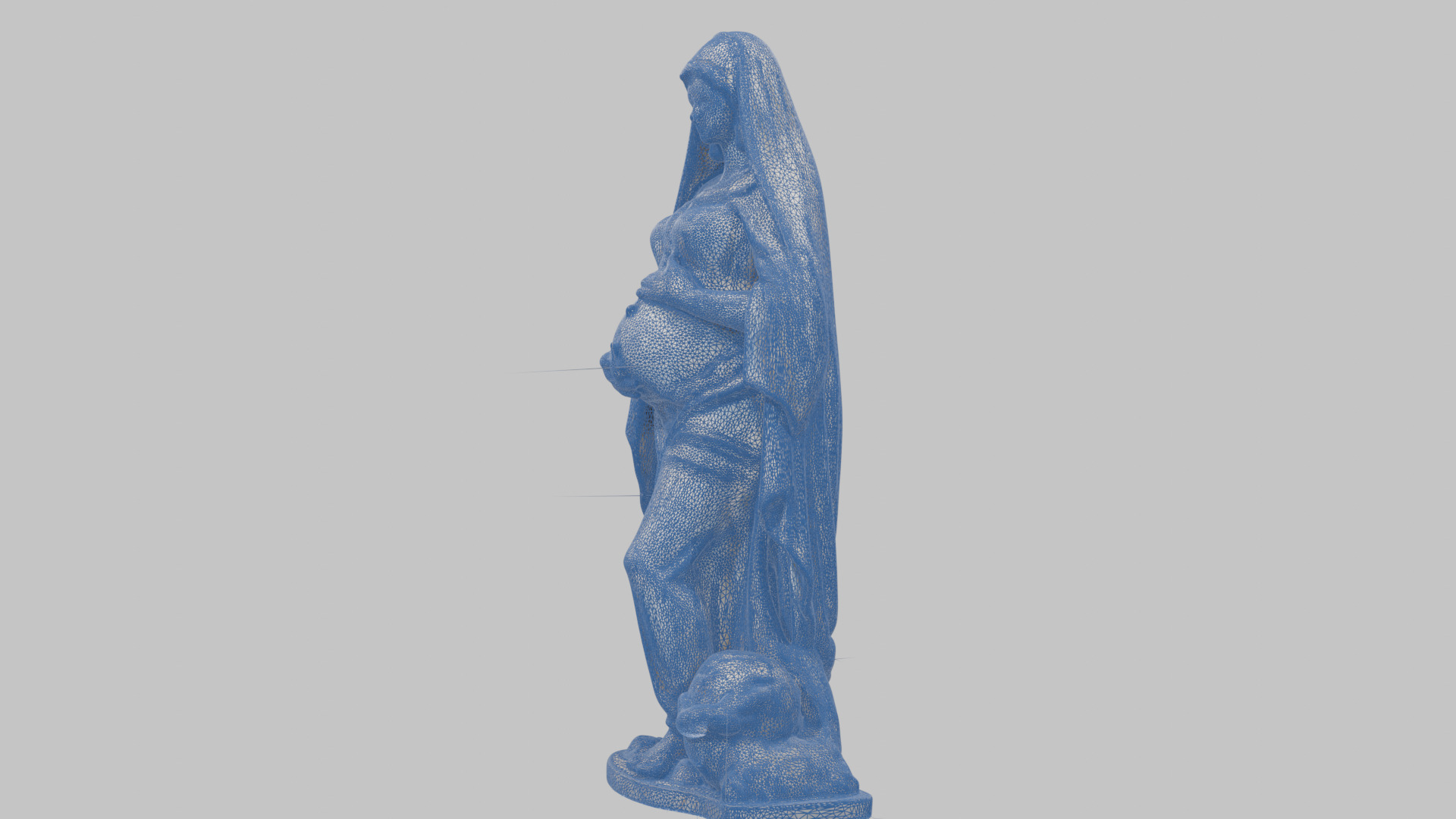 Marble Sculpture of Maria Virgen Mother Pregnant  Low-poly 3D model_46