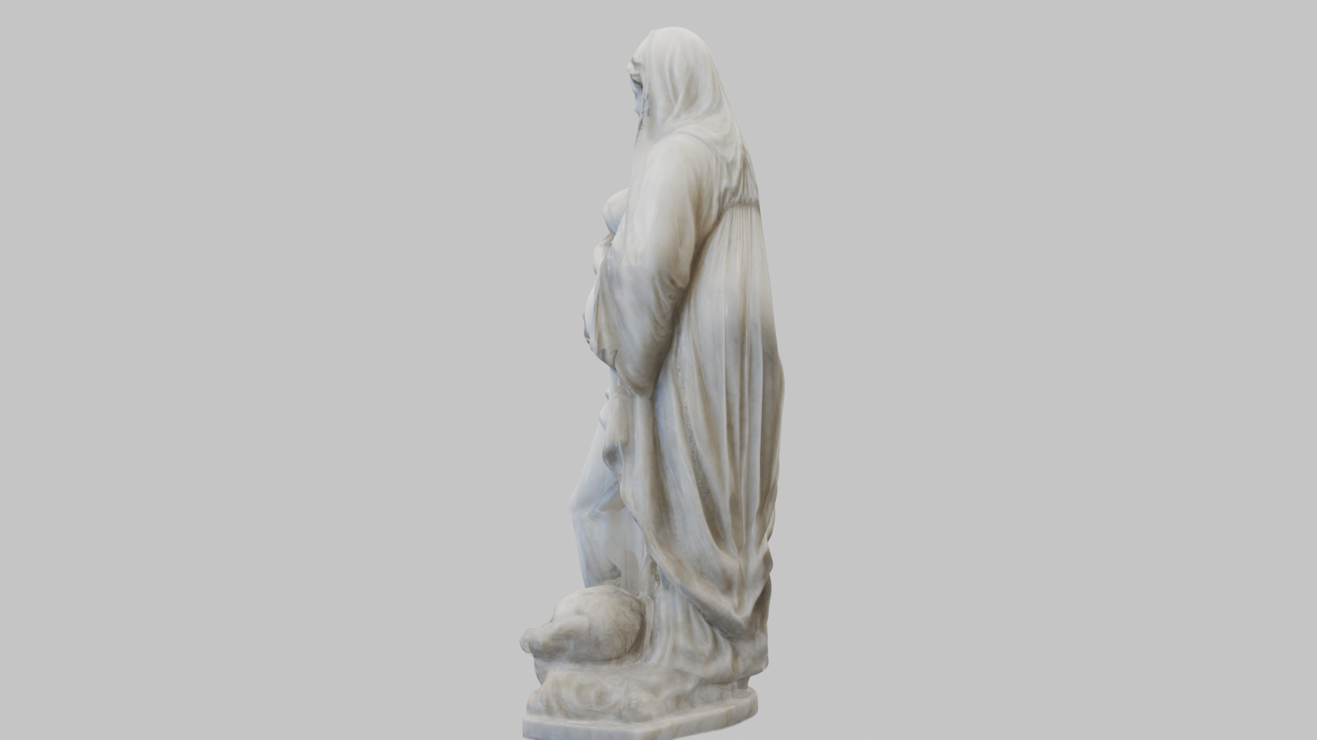 Marble Sculpture of Maria Virgen Mother Pregnant  Low-poly 3D model_11