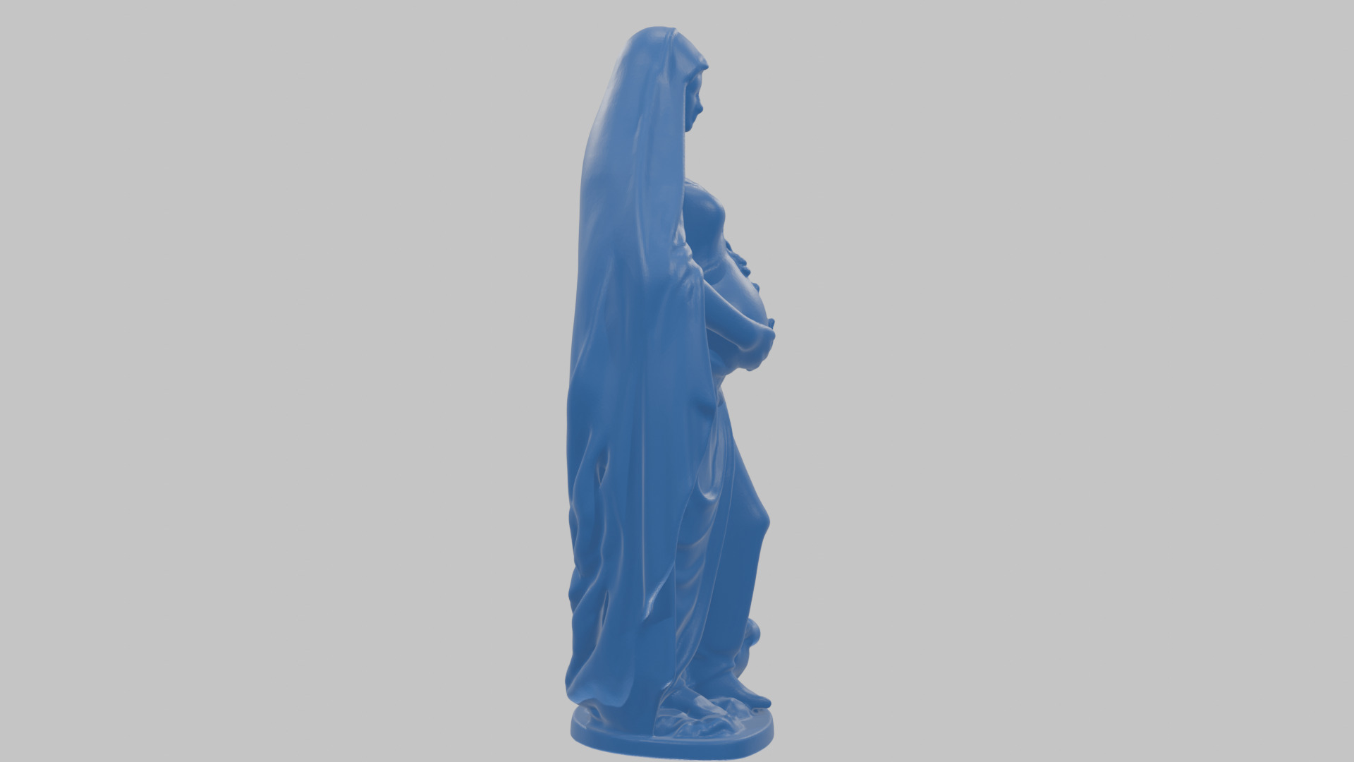 Marble Sculpture of Maria Virgen Mother Pregnant  Low-poly 3D model_21