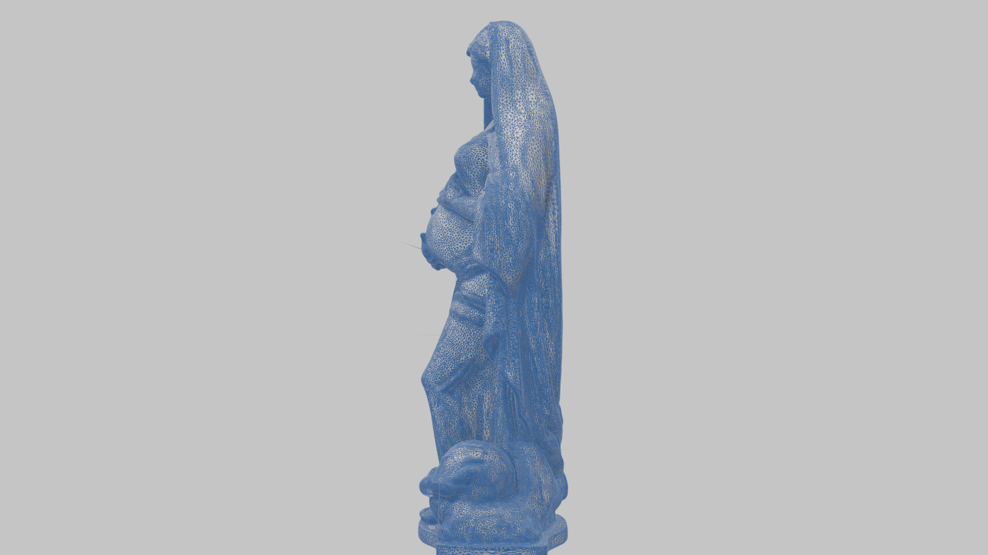Marble Sculpture of Maria Virgen Mother Pregnant  Low-poly 3D model_45