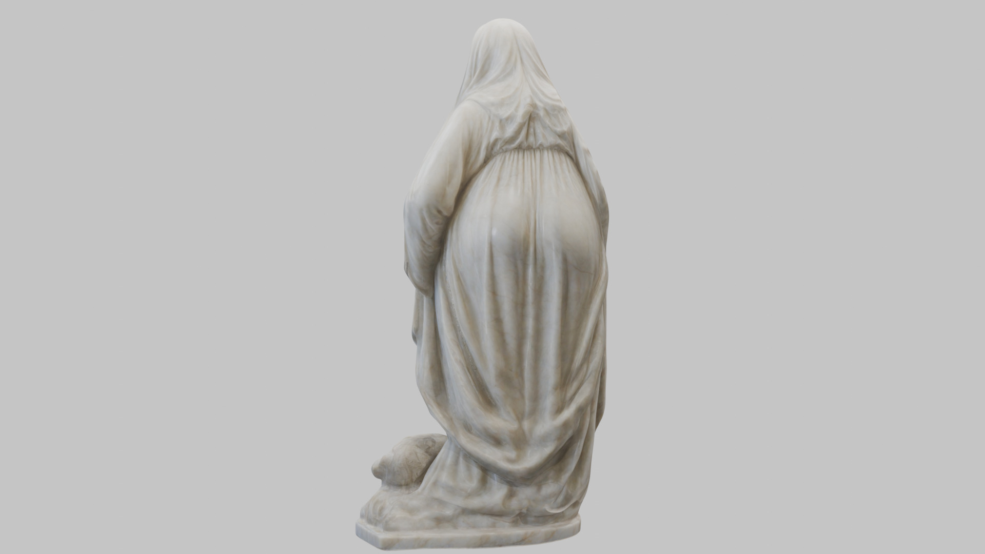 Marble Sculpture of Maria Virgen Mother Pregnant  Low-poly 3D model_9