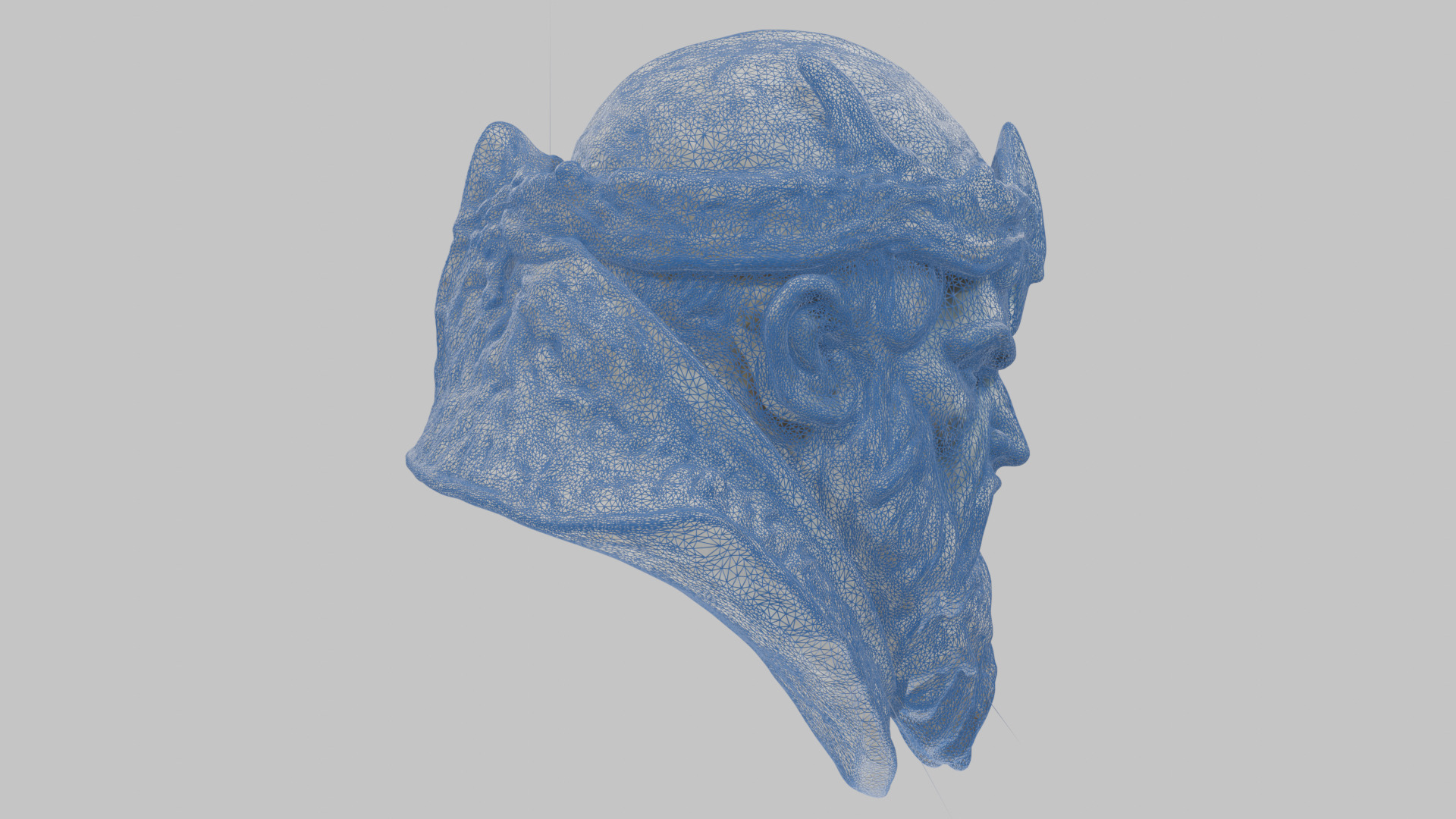 Marble Sculpture Head Bust of a Medieval Dead Knight Low-poly 3D model_20