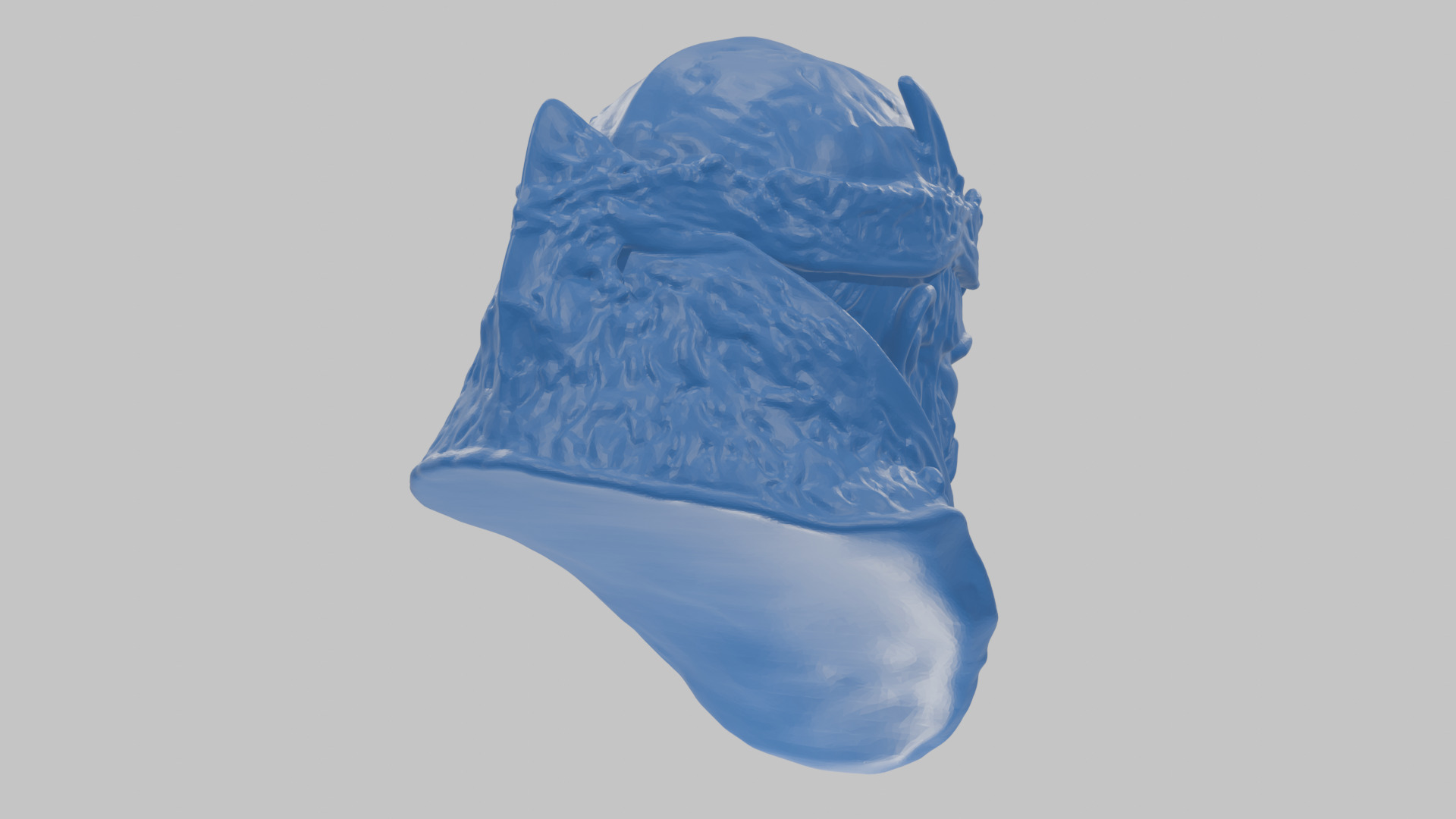 Marble Sculpture Head Bust of a Medieval Dead Knight Low-poly 3D model_38