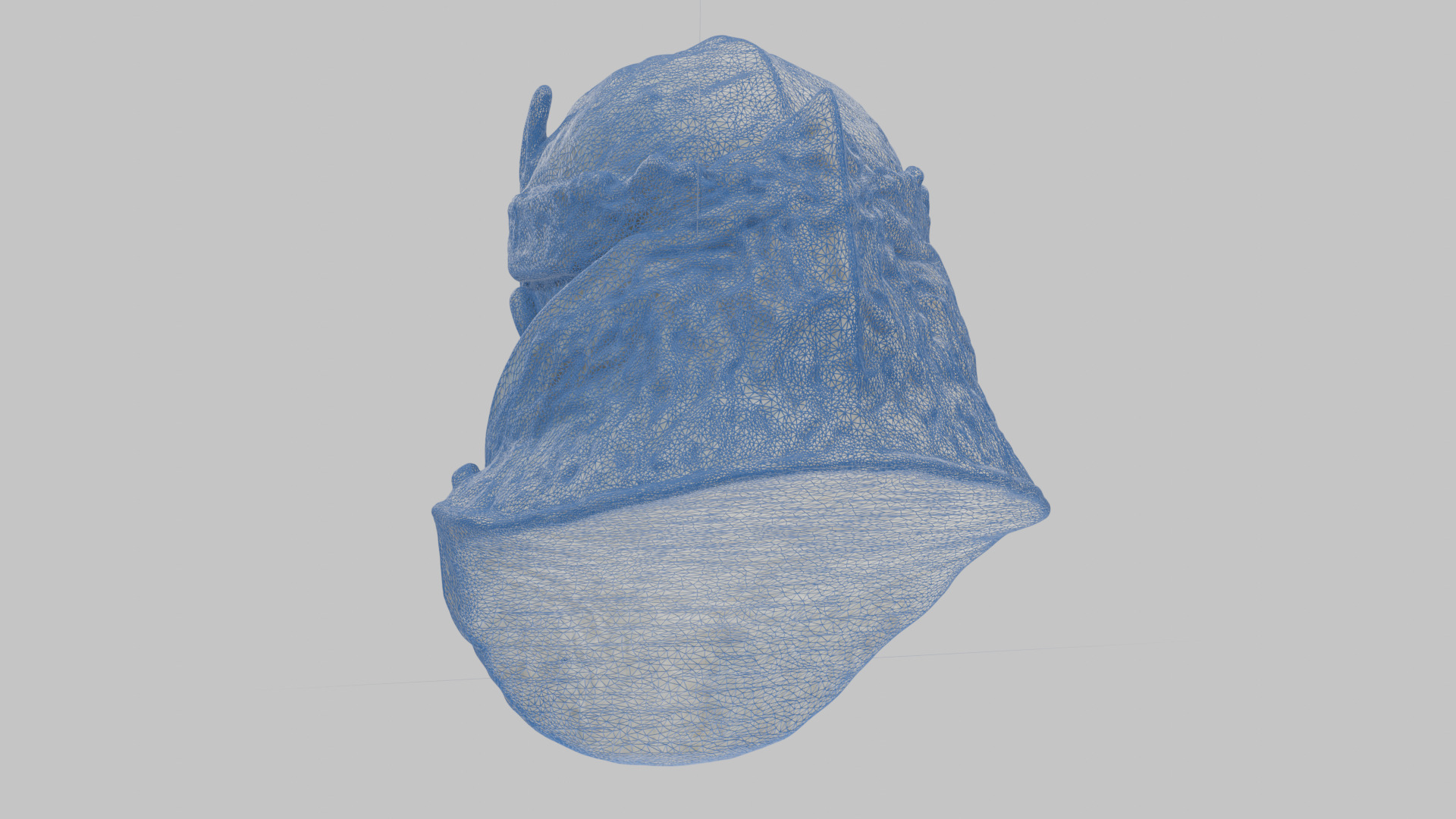 Marble Sculpture Head Bust of a Medieval Dead Knight Low-poly 3D model_25