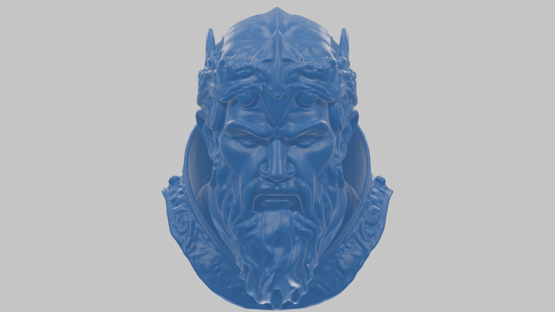 Marble Sculpture Head Bust of a Medieval Dead Knight Low-poly 3D model_32