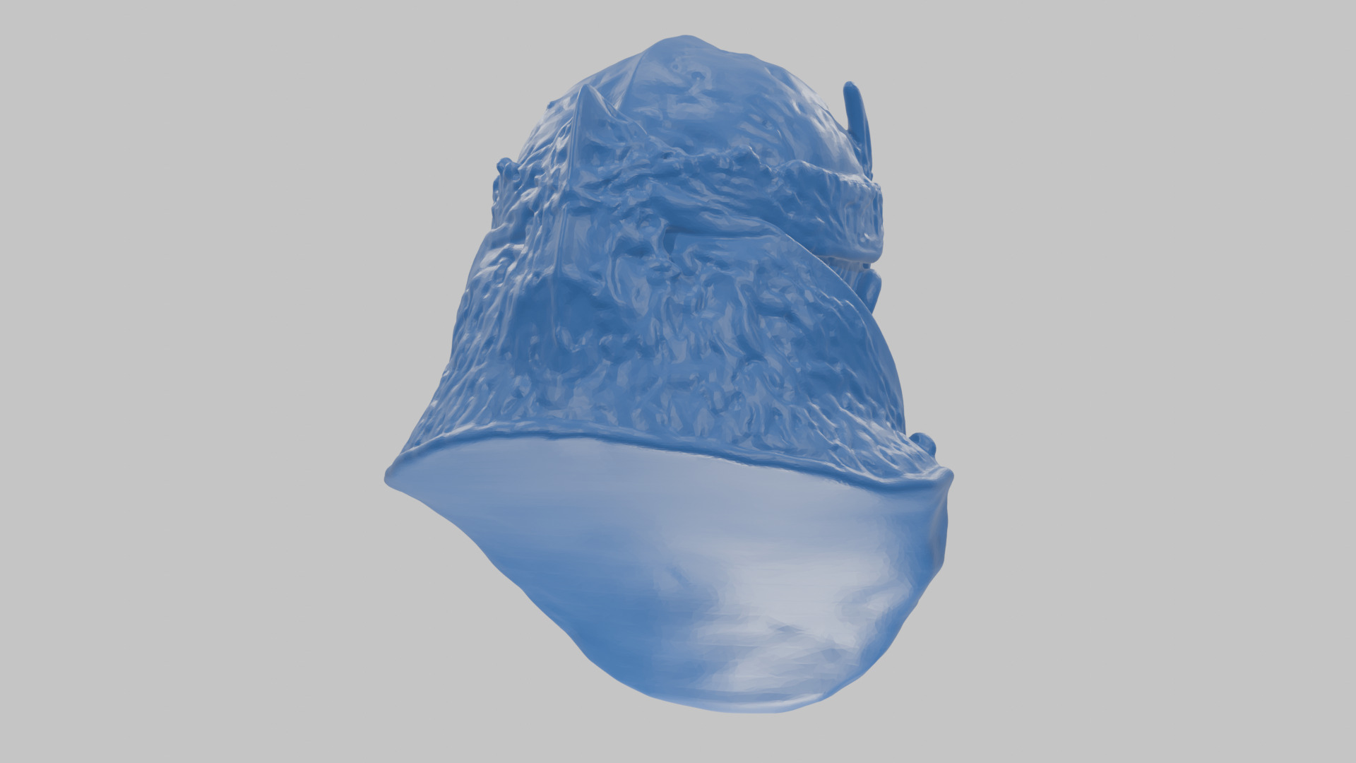 Marble Sculpture Head Bust of a Medieval Dead Knight Low-poly 3D model_39