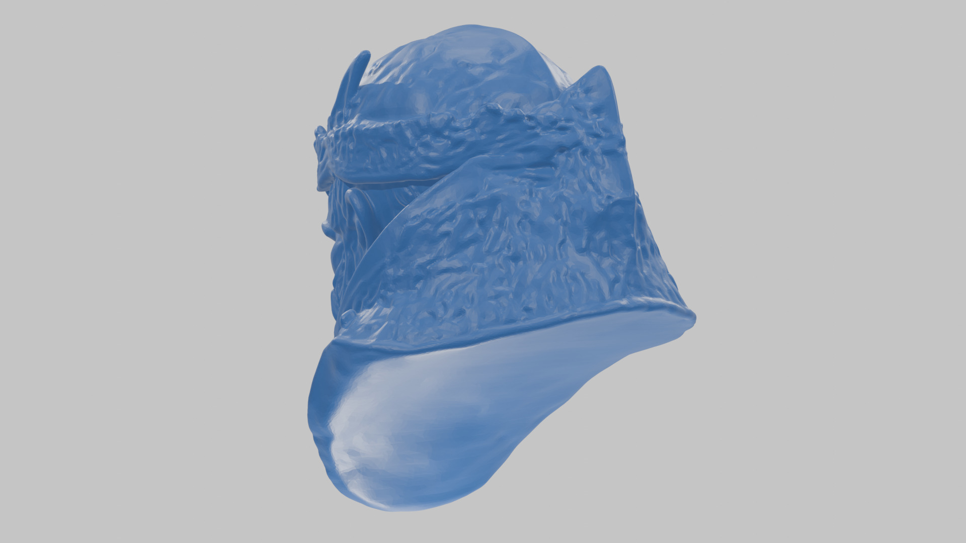 Marble Sculpture Head Bust of a Medieval Dead Knight Low-poly 3D model_42