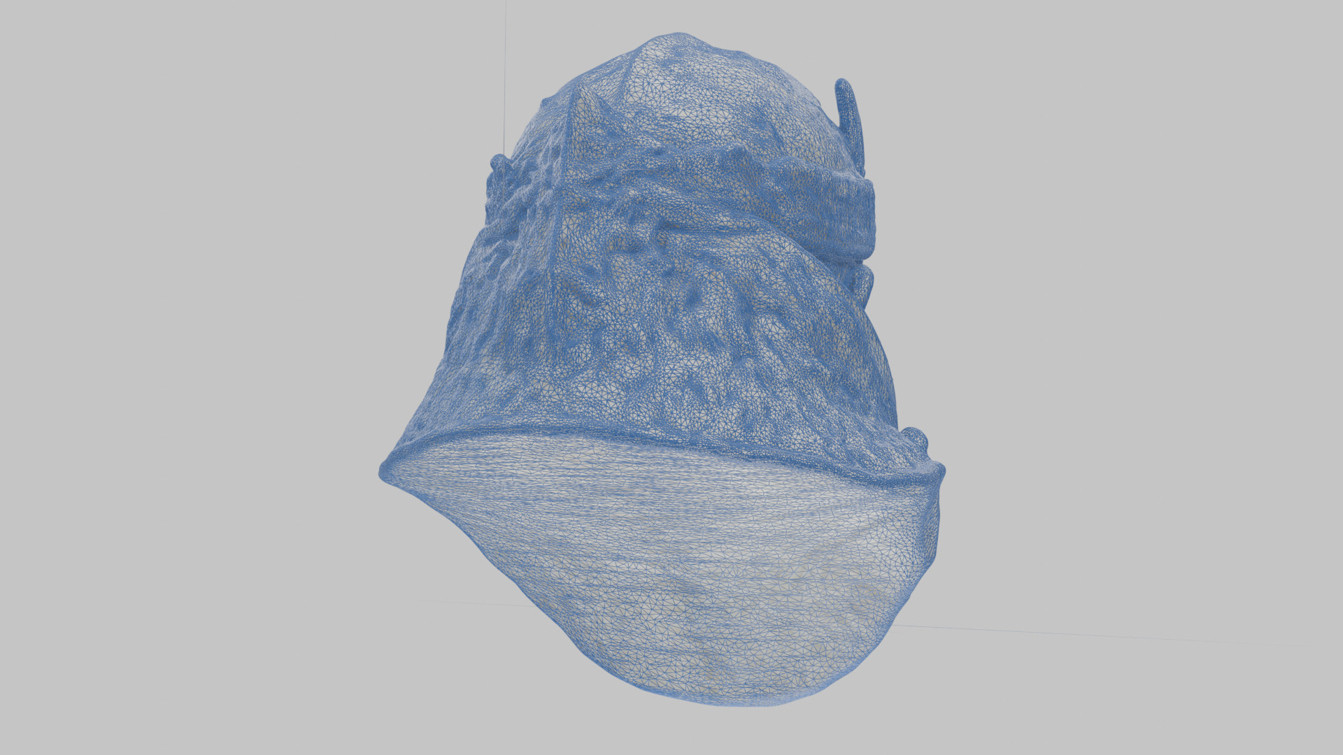 Marble Sculpture Head Bust of a Medieval Dead Knight Low-poly 3D model_23