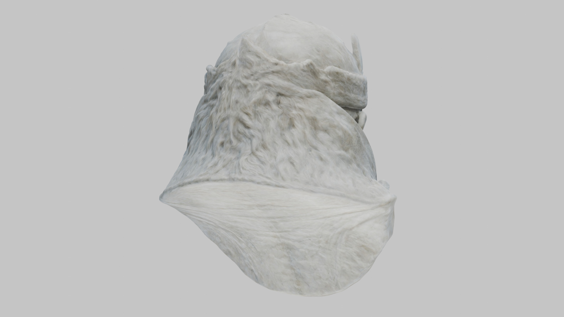 Marble Sculpture Head Bust of a Medieval Dead Knight Low-poly 3D model_7