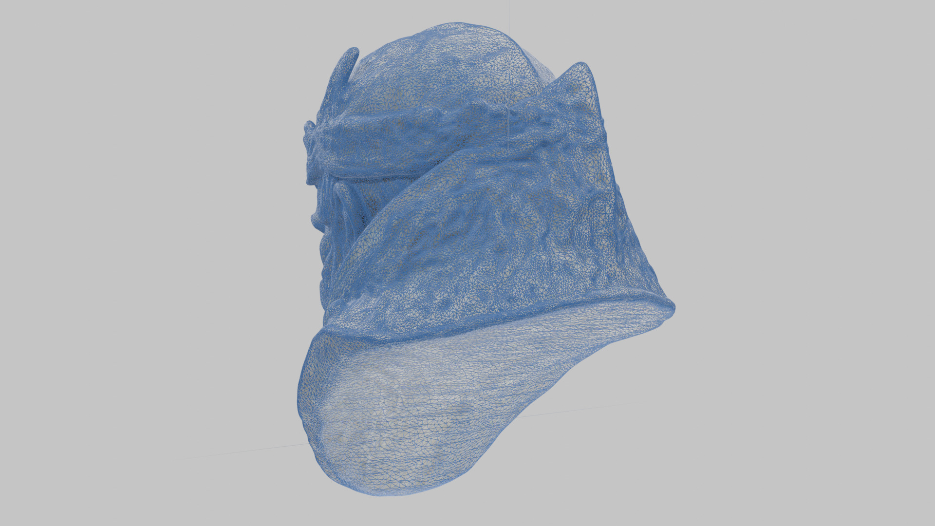 Marble Sculpture Head Bust of a Medieval Dead Knight Low-poly 3D model_26