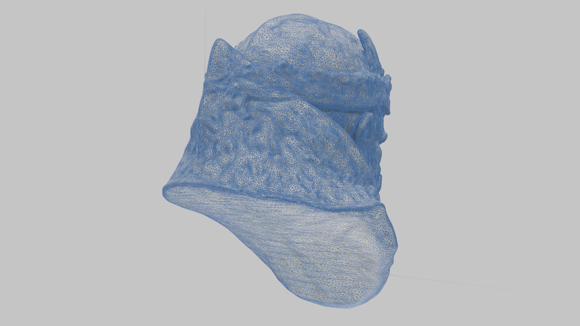 Marble Sculpture Head Bust of a Medieval Dead Knight Low-poly 3D model_22