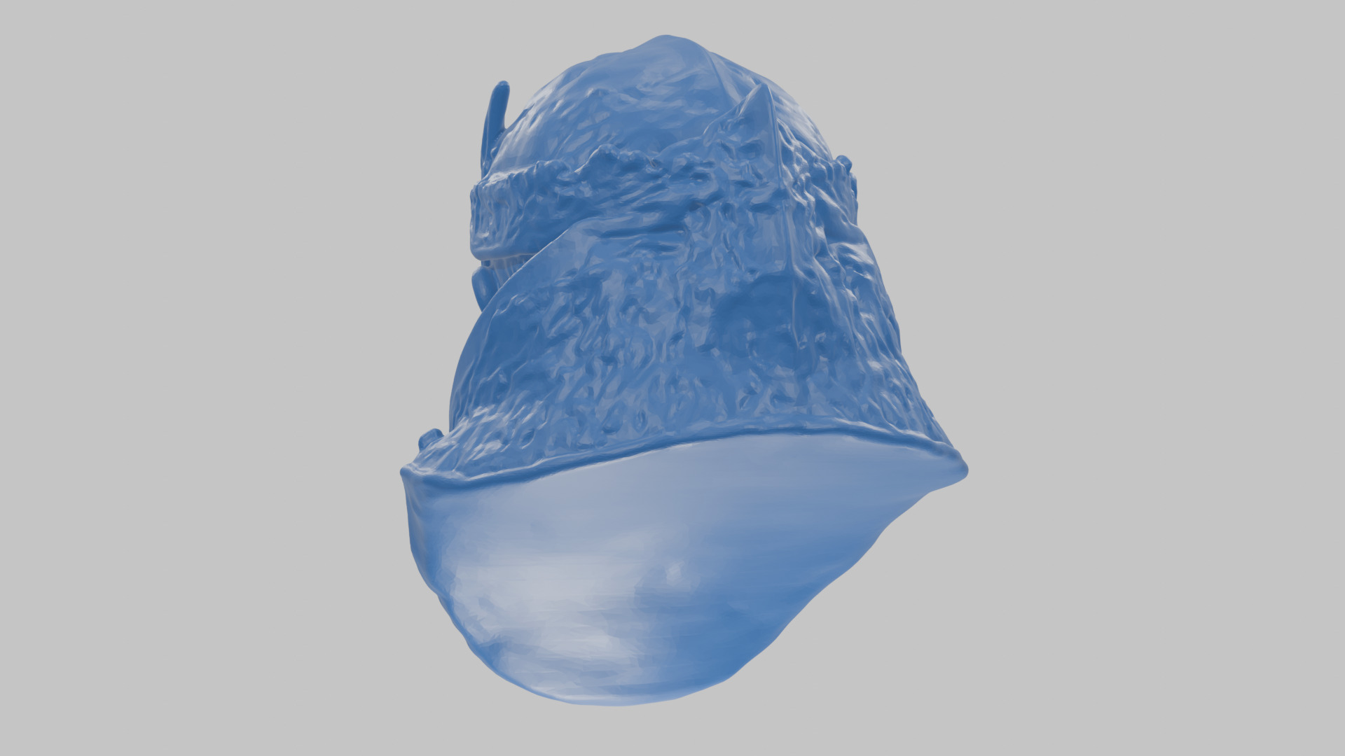 Marble Sculpture Head Bust of a Medieval Dead Knight Low-poly 3D model_41