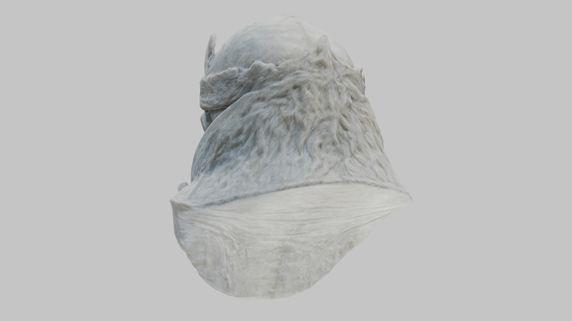 Marble Sculpture Head Bust of a Medieval Dead Knight Low-poly 3D model_9