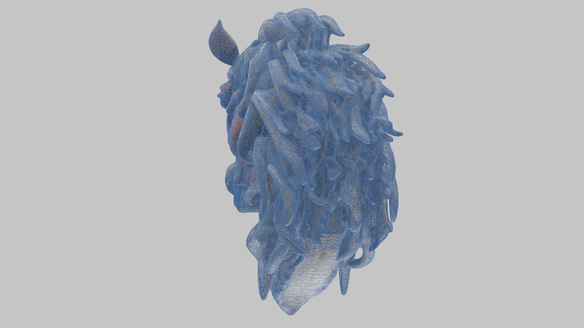 High-Detailed Fantasy Horse Head Bust 2 textures versions Low-poly 3D model_53