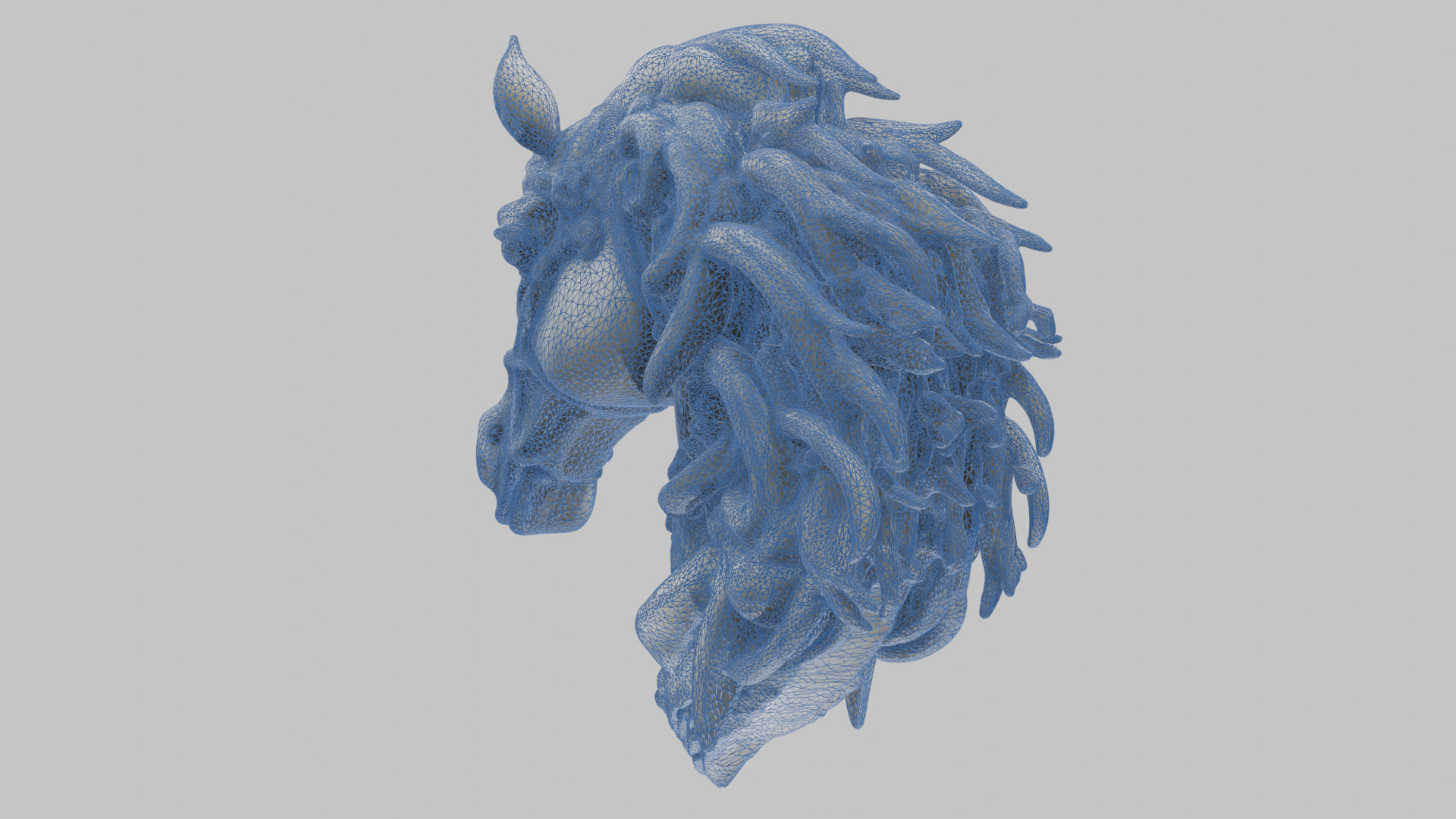 High-Detailed Fantasy Horse Head Bust 2 textures versions Low-poly 3D model_22