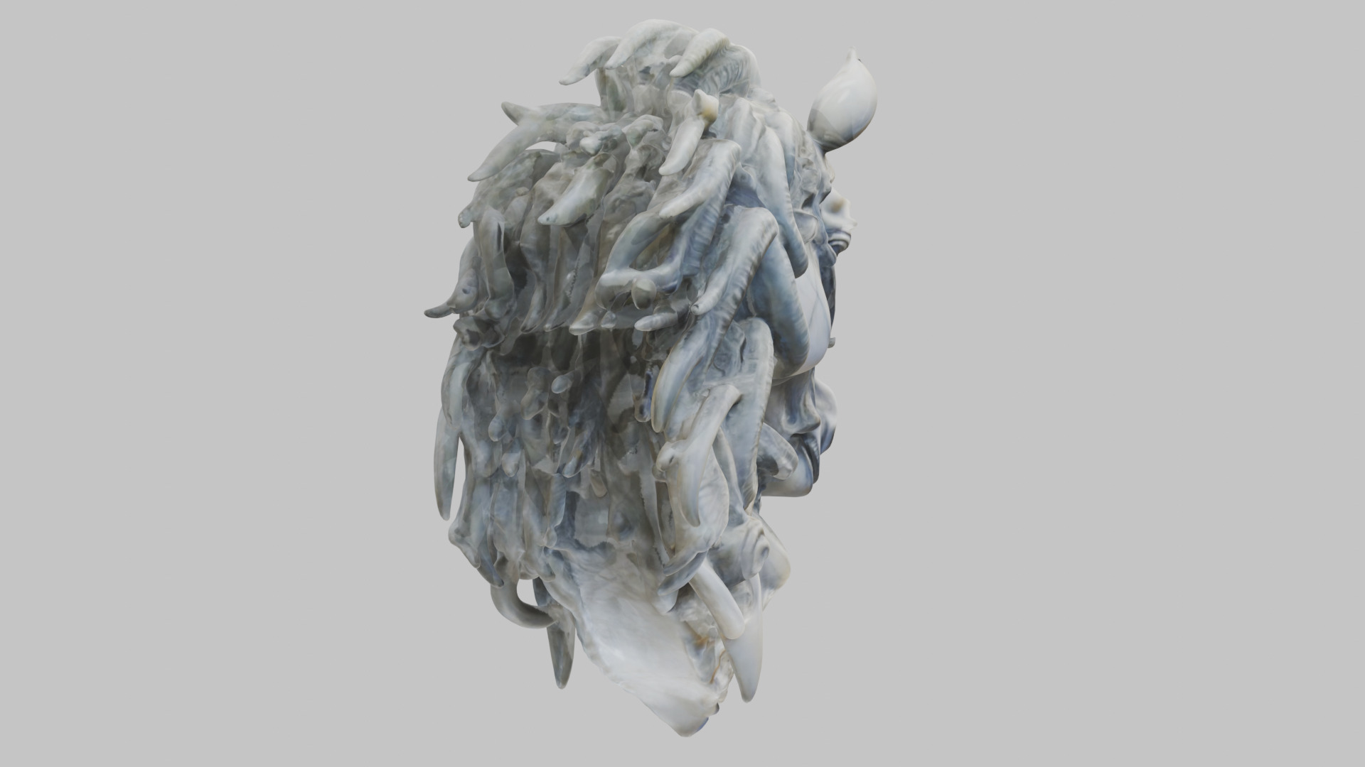 High-Detailed Fantasy Horse Head Bust 2 textures versions Low-poly 3D model_3