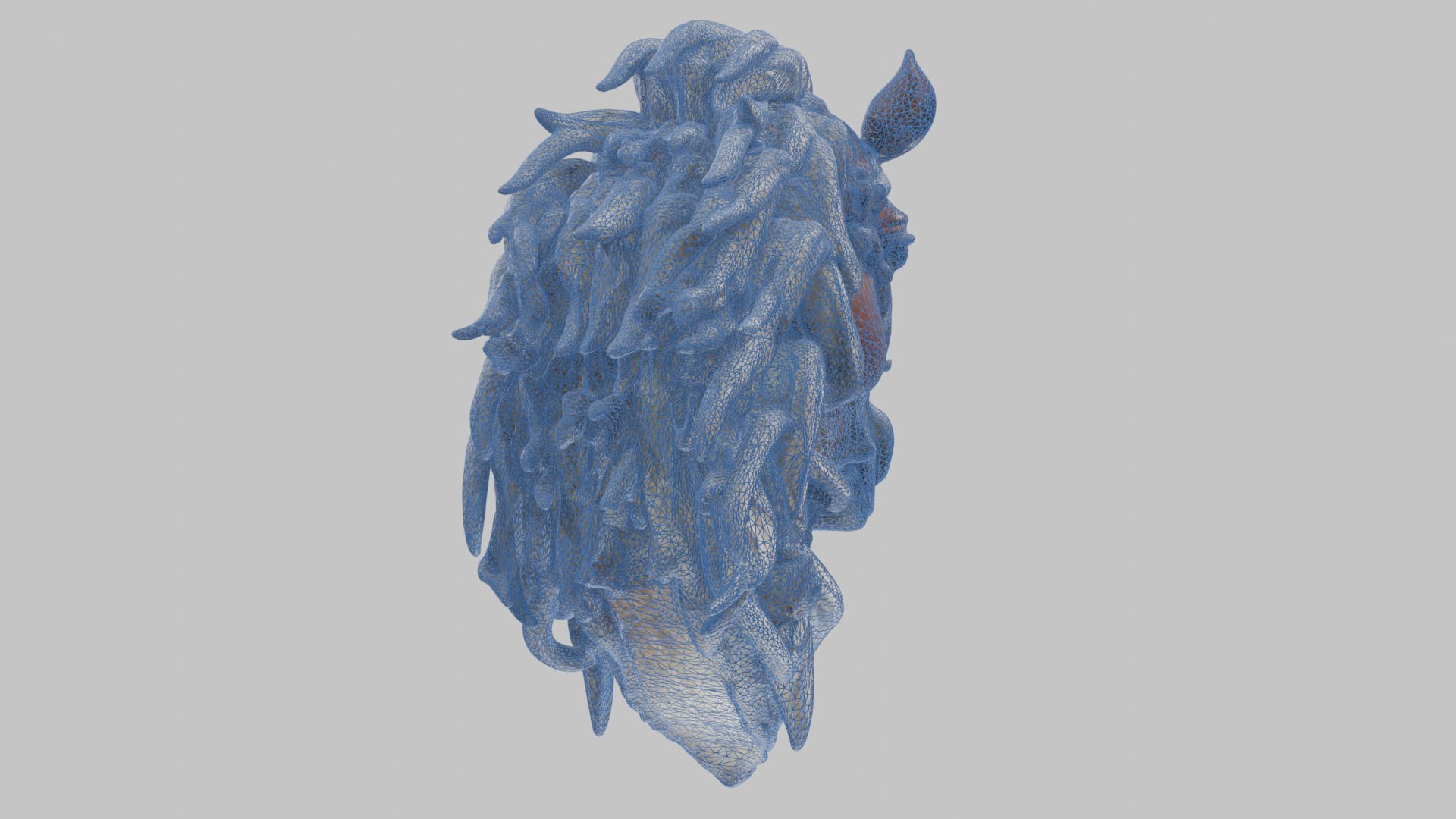 High-Detailed Fantasy Horse Head Bust 2 textures versions Low-poly 3D model_51