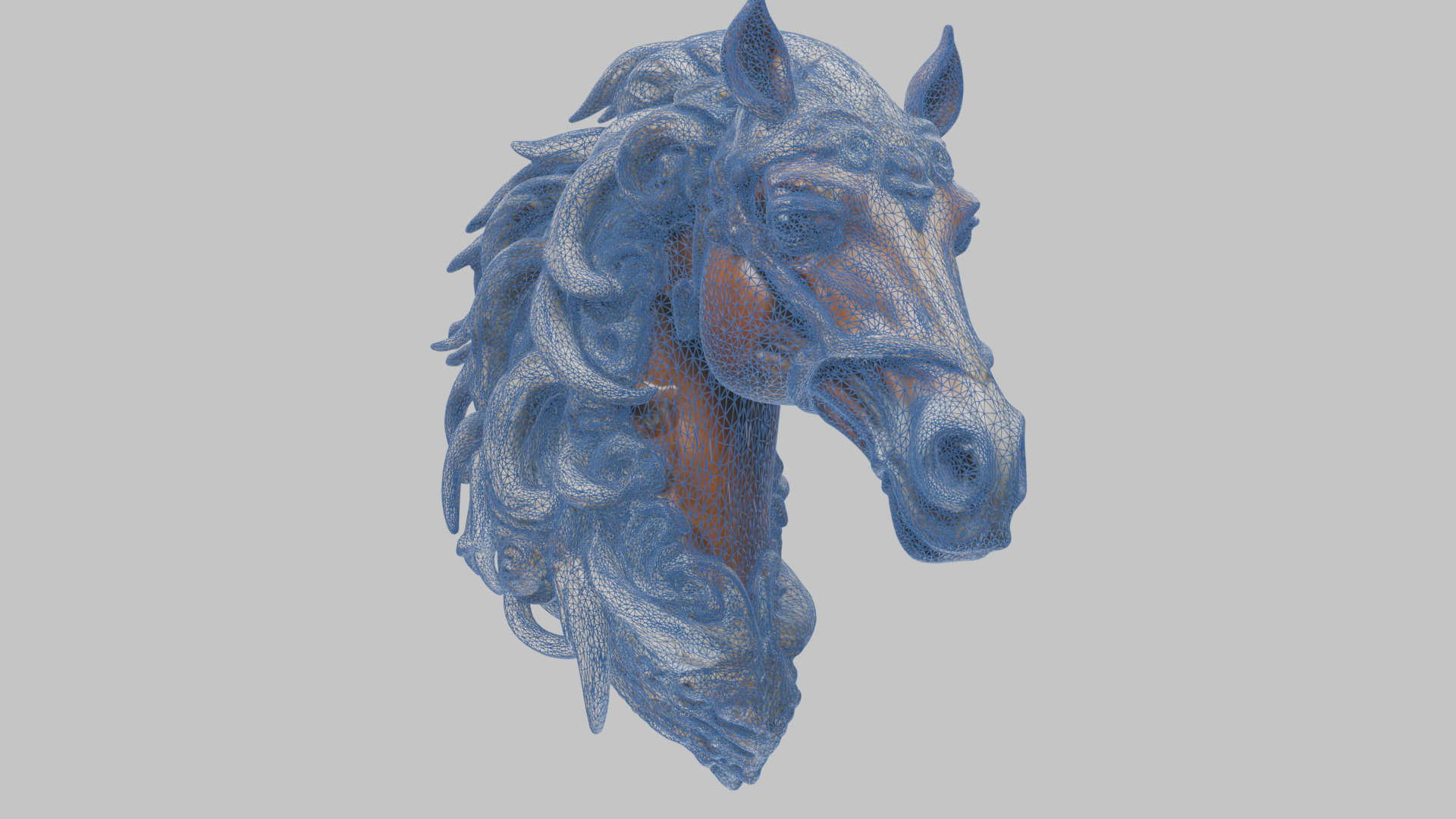 High-Detailed Fantasy Horse Head Bust 2 textures versions Low-poly 3D model_62