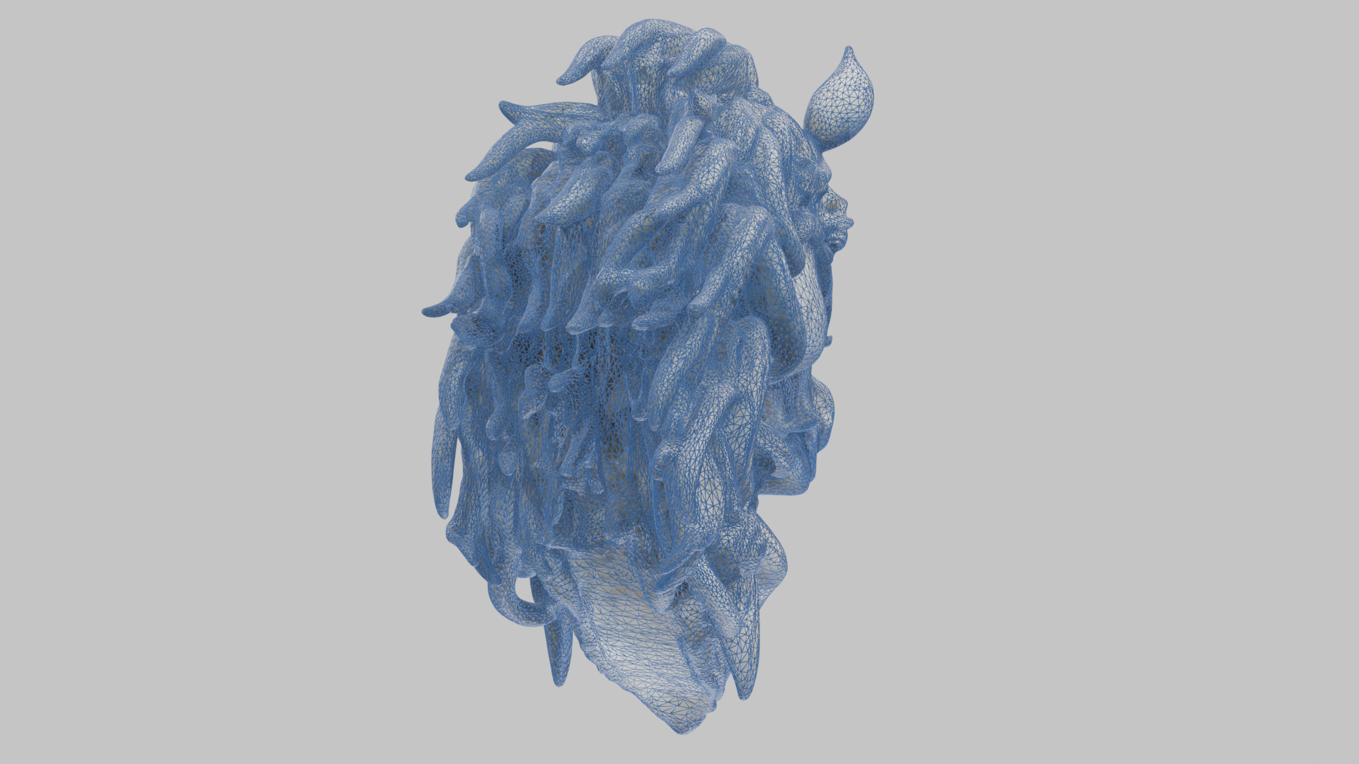 High-Detailed Fantasy Horse Head Bust 2 textures versions Low-poly 3D model_19