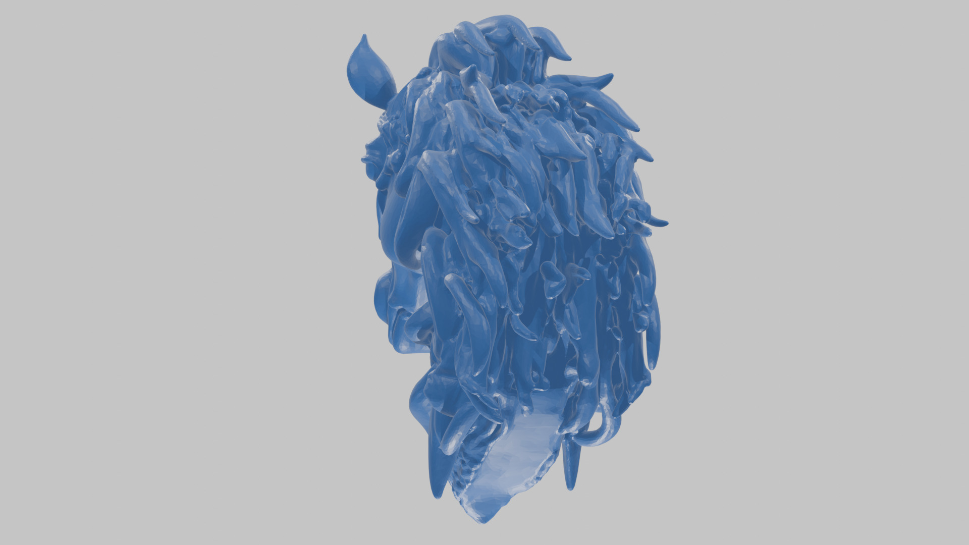 High-Detailed Fantasy Horse Head Bust 2 textures versions Low-poly 3D model_69