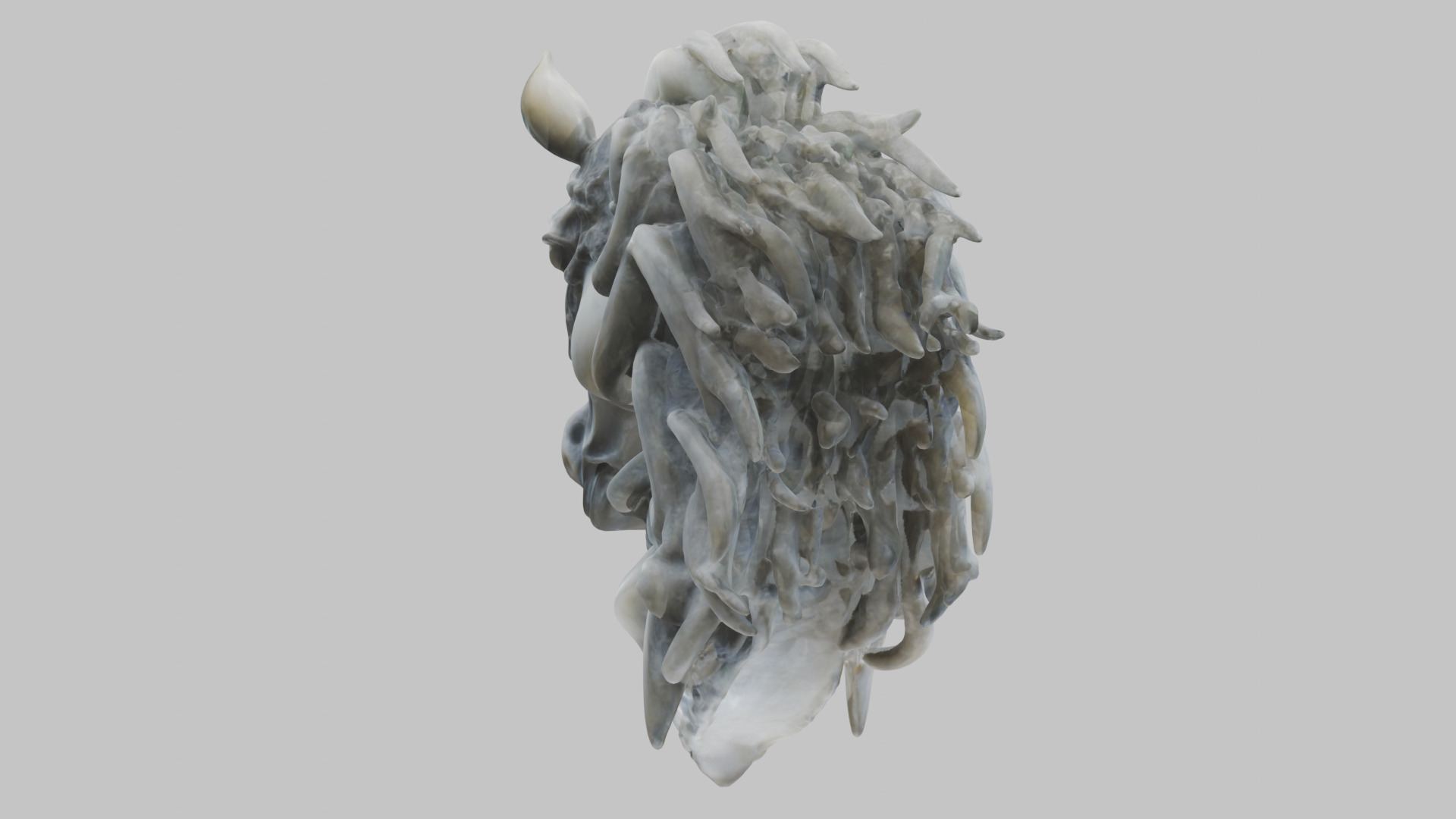 High-Detailed Fantasy Horse Head Bust 2 textures versions Low-poly 3D model_5
