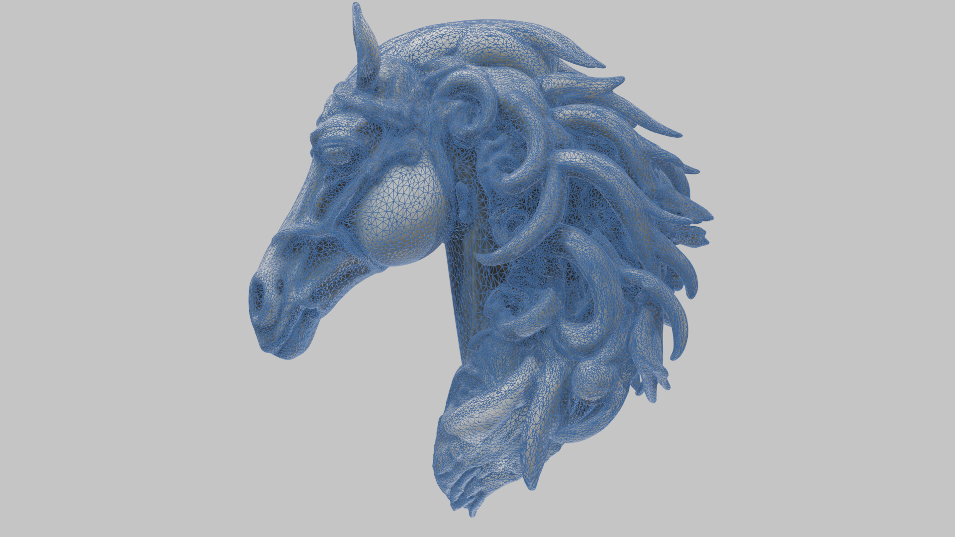 High-Detailed Fantasy Horse Head Bust 2 textures versions Low-poly 3D model_24