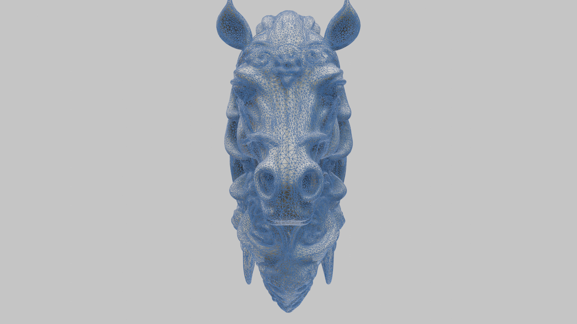 High-Detailed Fantasy Horse Head Bust 2 textures versions Low-poly 3D model_28