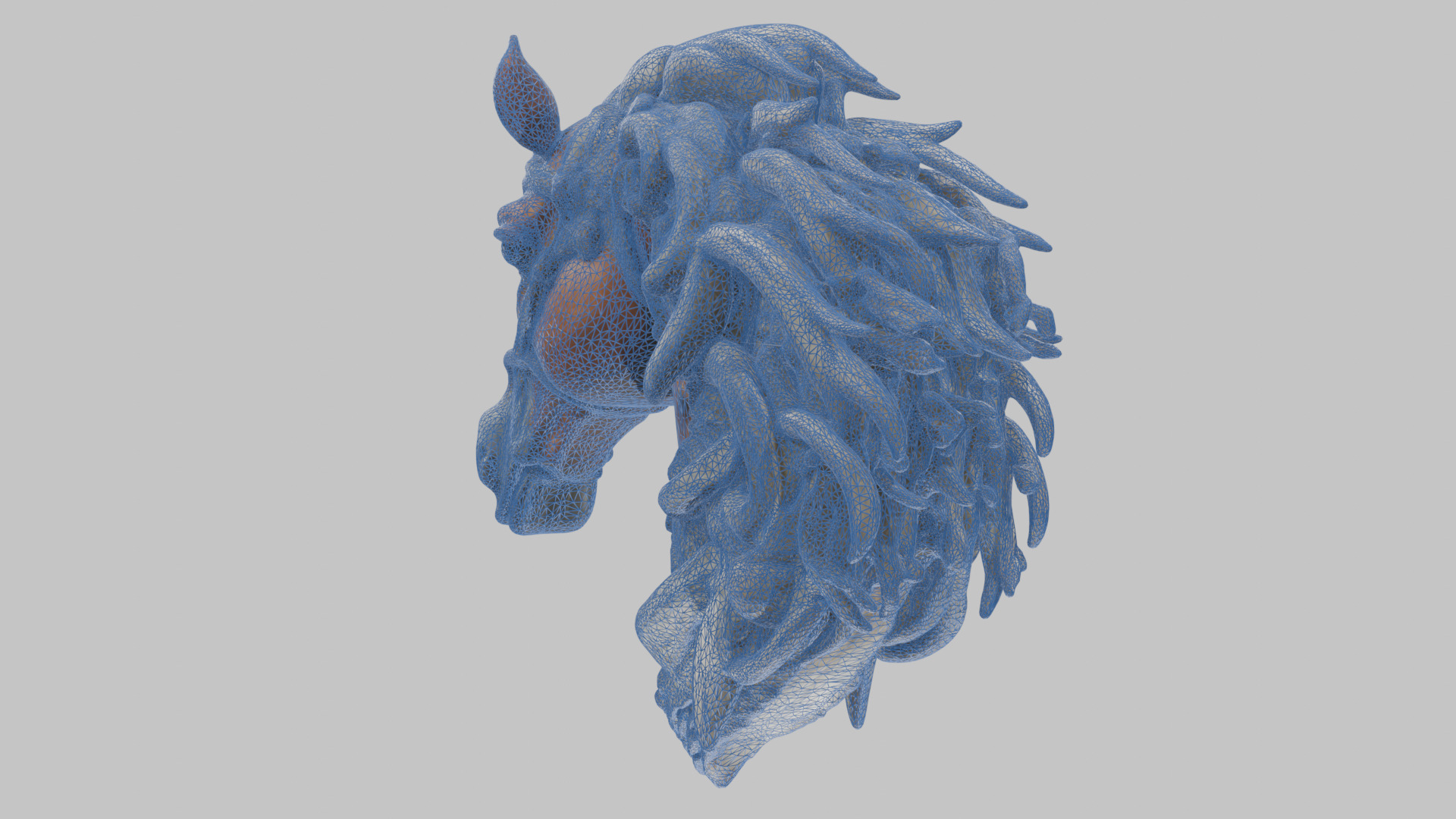 High-Detailed Fantasy Horse Head Bust 2 textures versions Low-poly 3D model_54