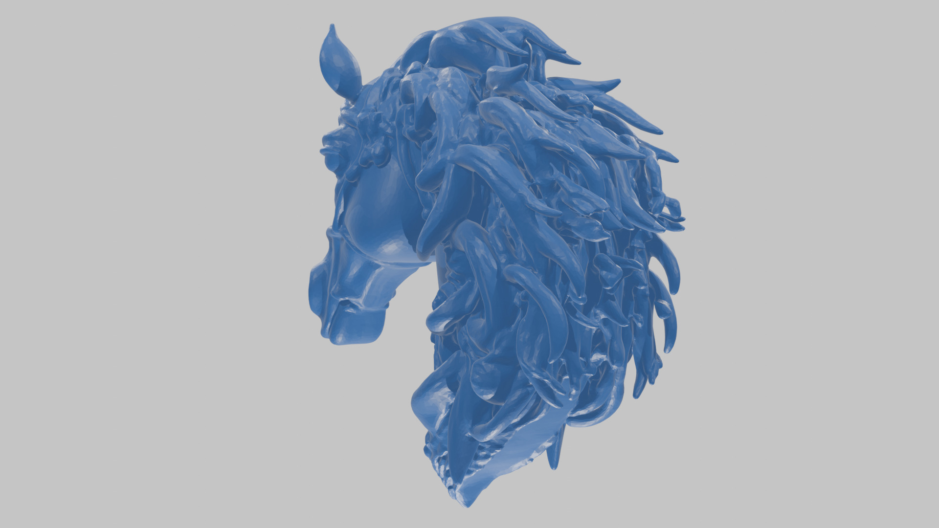 High-Detailed Fantasy Horse Head Bust 2 textures versions Low-poly 3D model_70