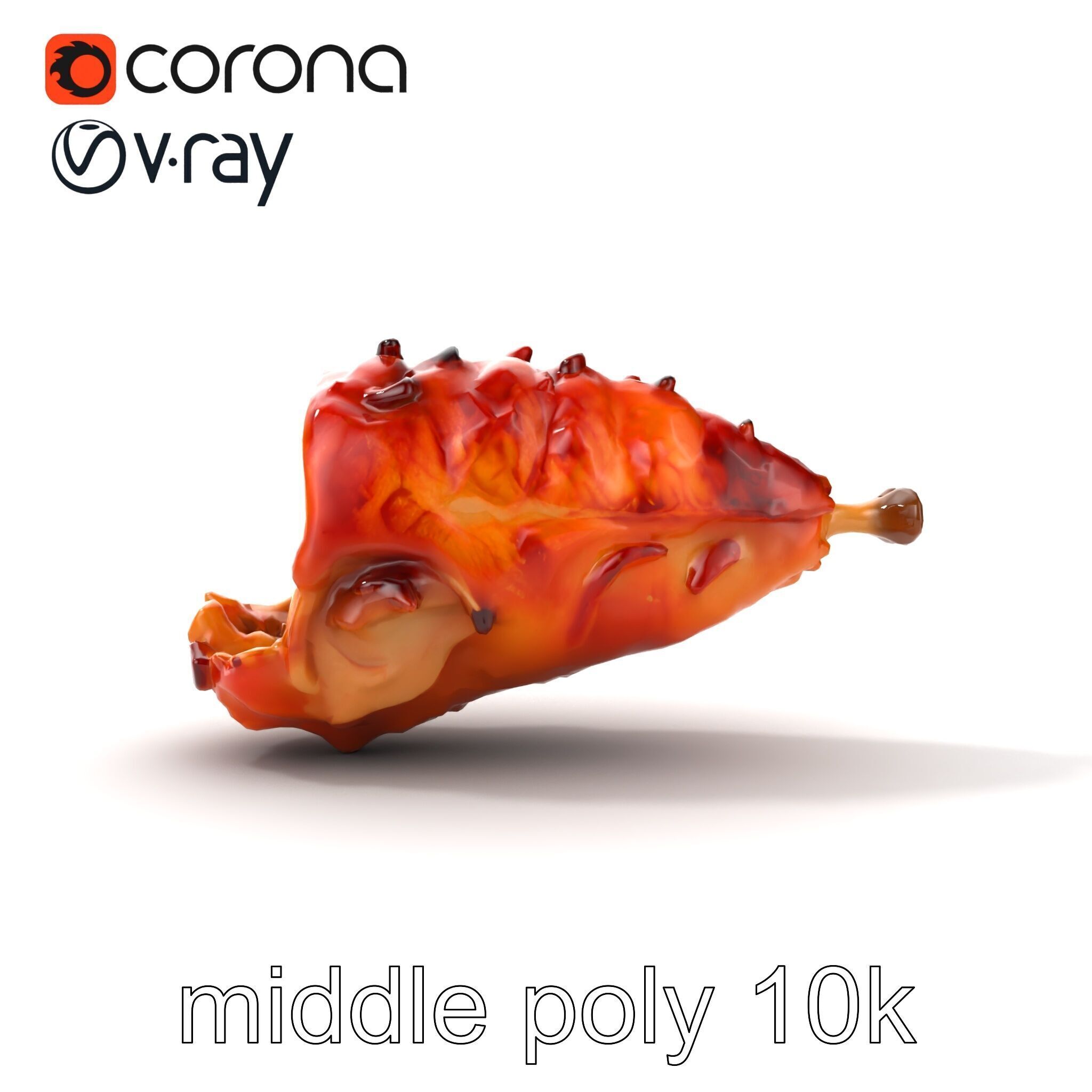 Roasted Schweinshaxe Crispy Texture Model Pack Low-poly 3D model_28