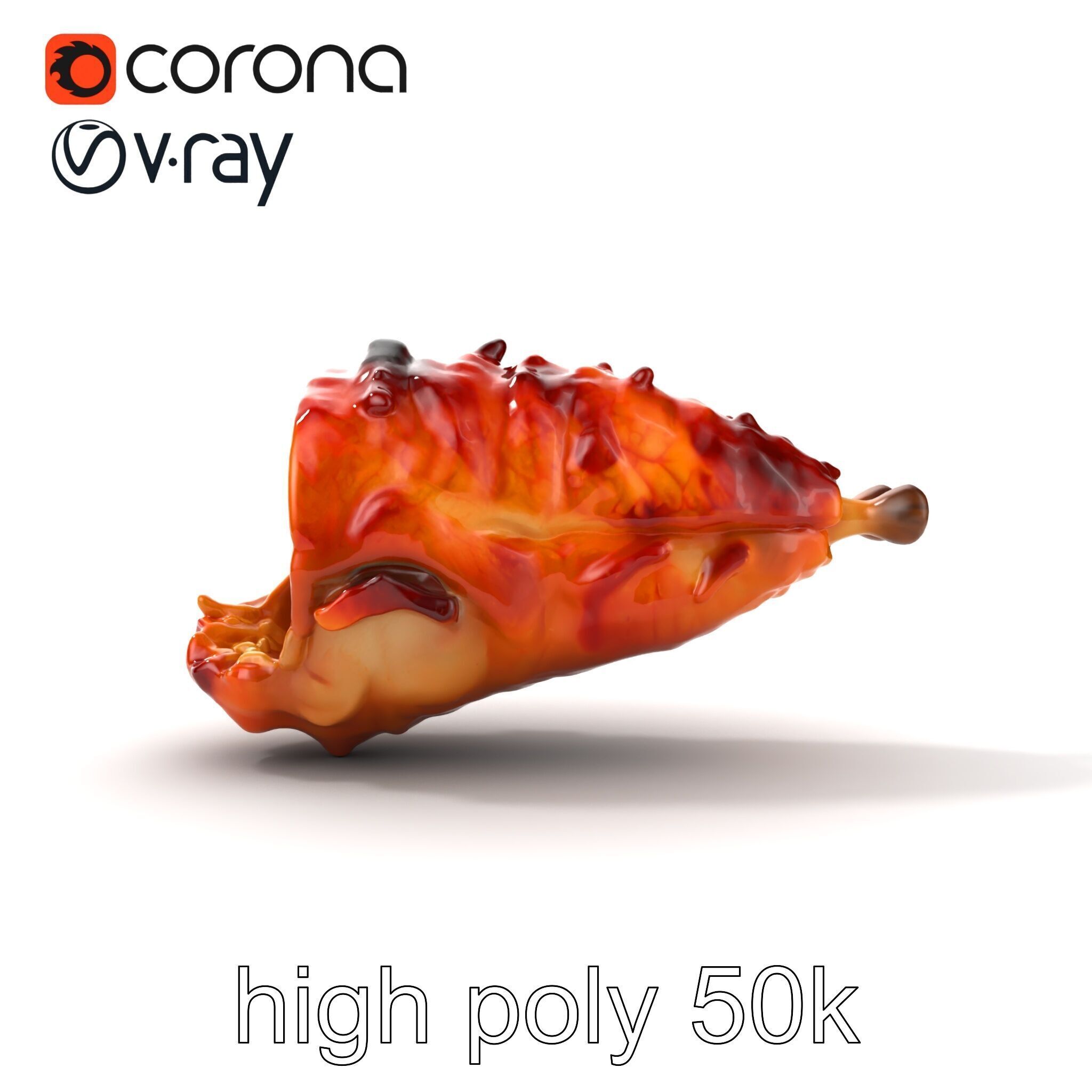 Roasted Schweinshaxe Crispy Texture Model Pack Low-poly 3D model_17