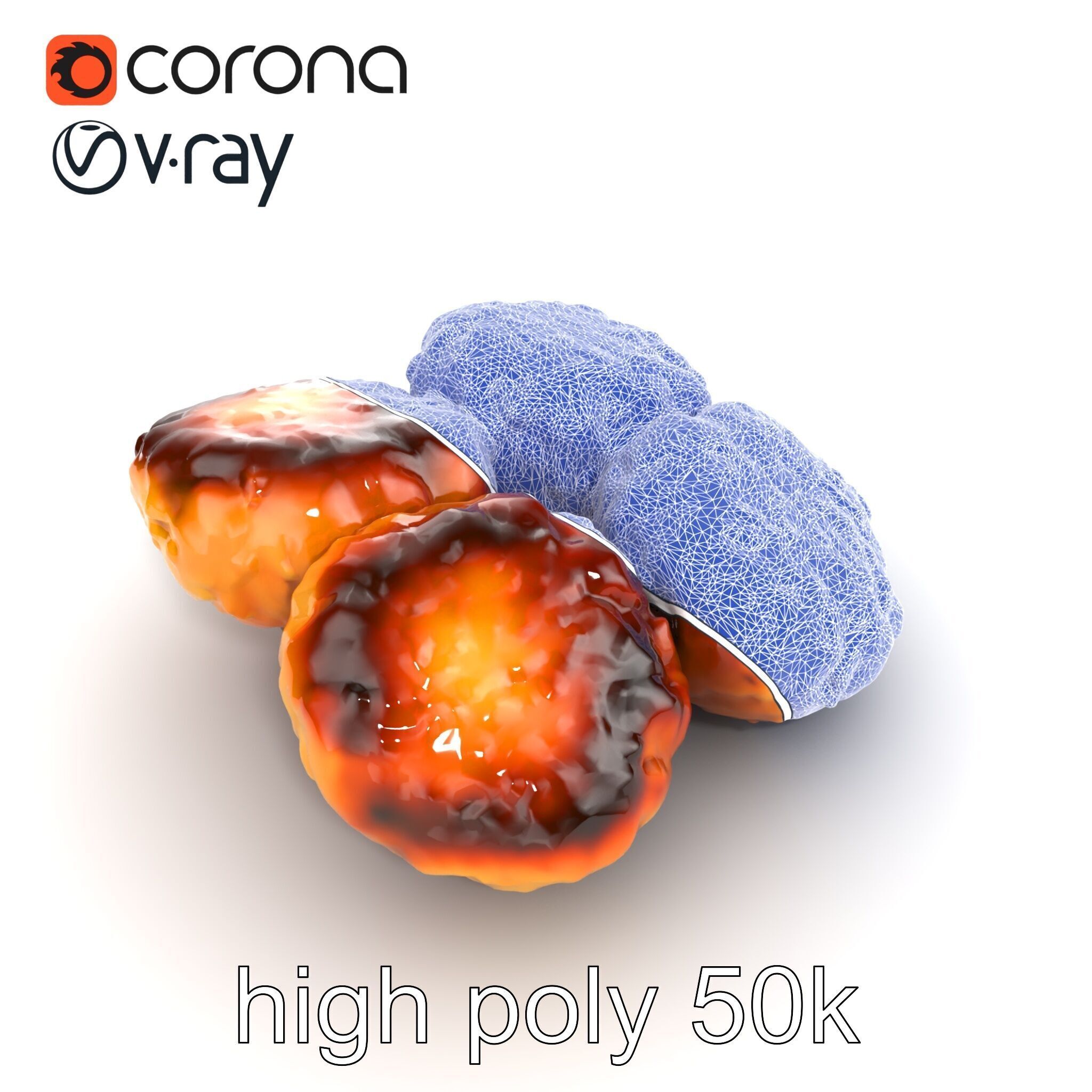 Detailed Frikadellen Meat Patties model pack Low-poly 3D model_22