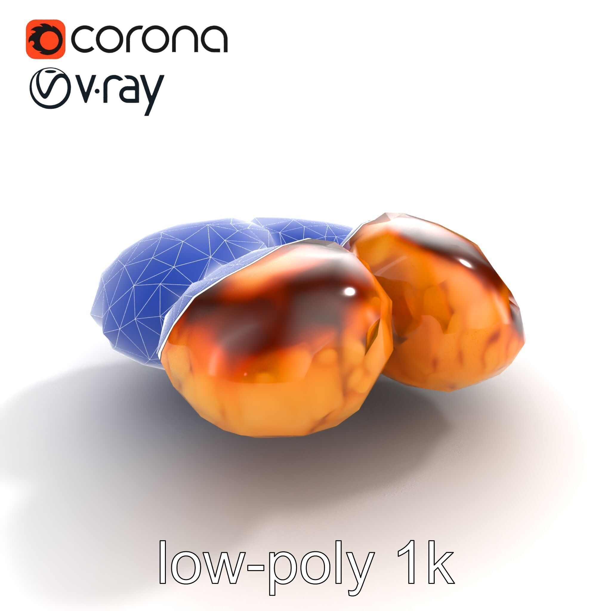 Detailed Frikadellen Meat Patties model pack Low-poly 3D model_14