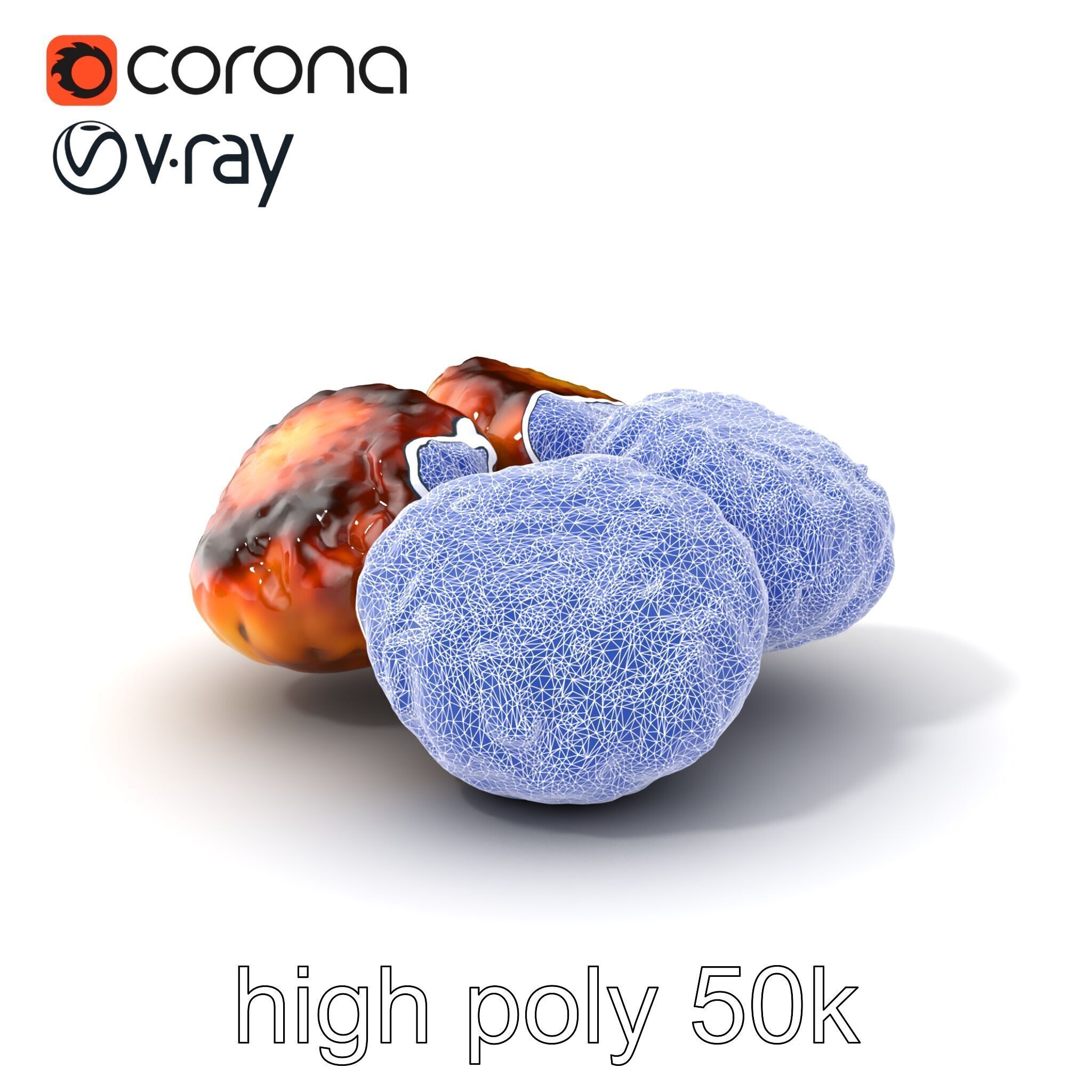 Detailed Frikadellen Meat Patties model pack Low-poly 3D model_10