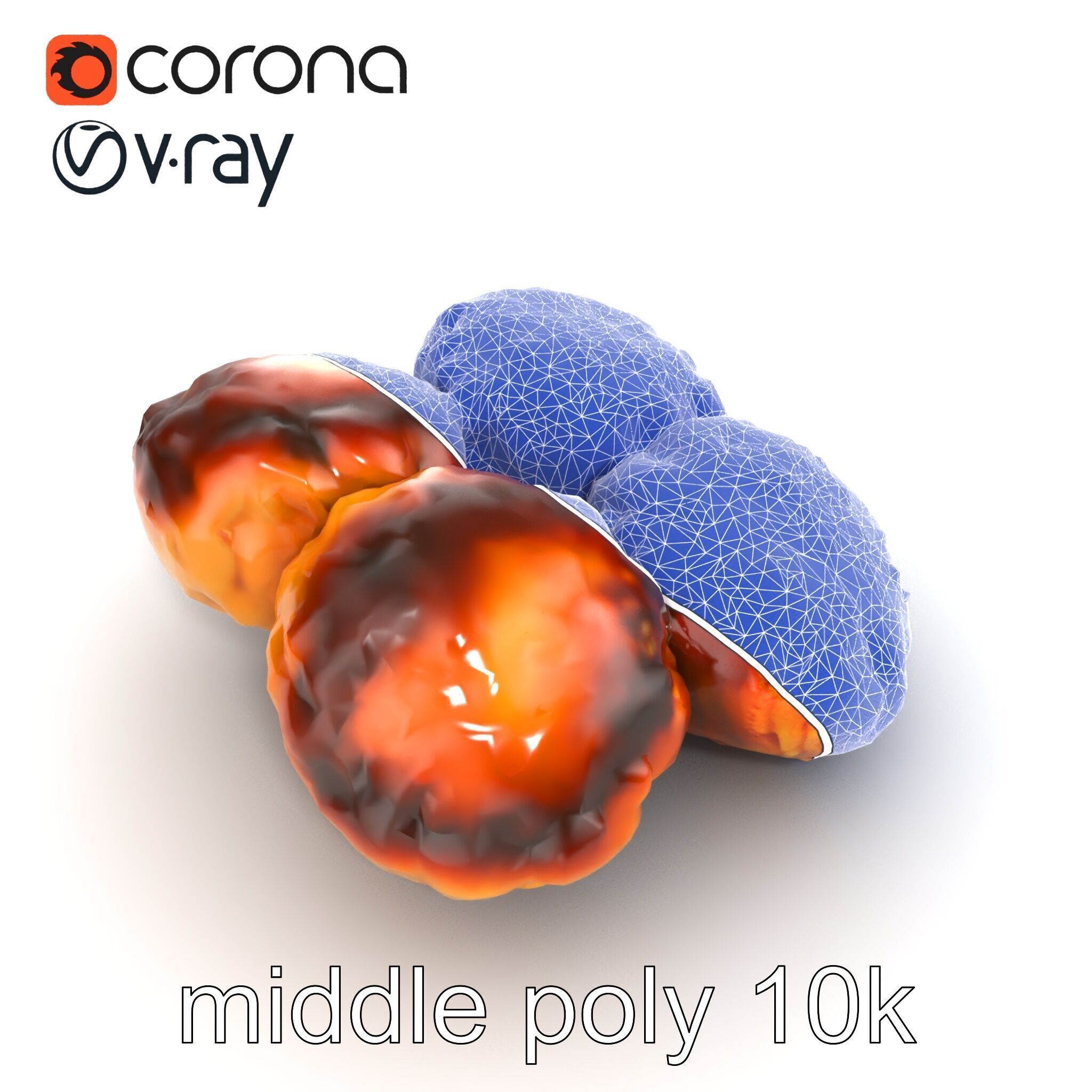 Detailed Frikadellen Meat Patties model pack Low-poly 3D model_32