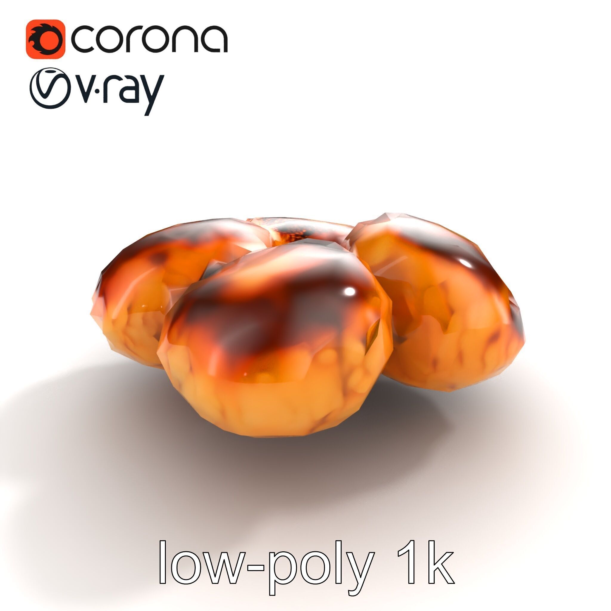 Detailed Frikadellen Meat Patties model pack Low-poly 3D model_9