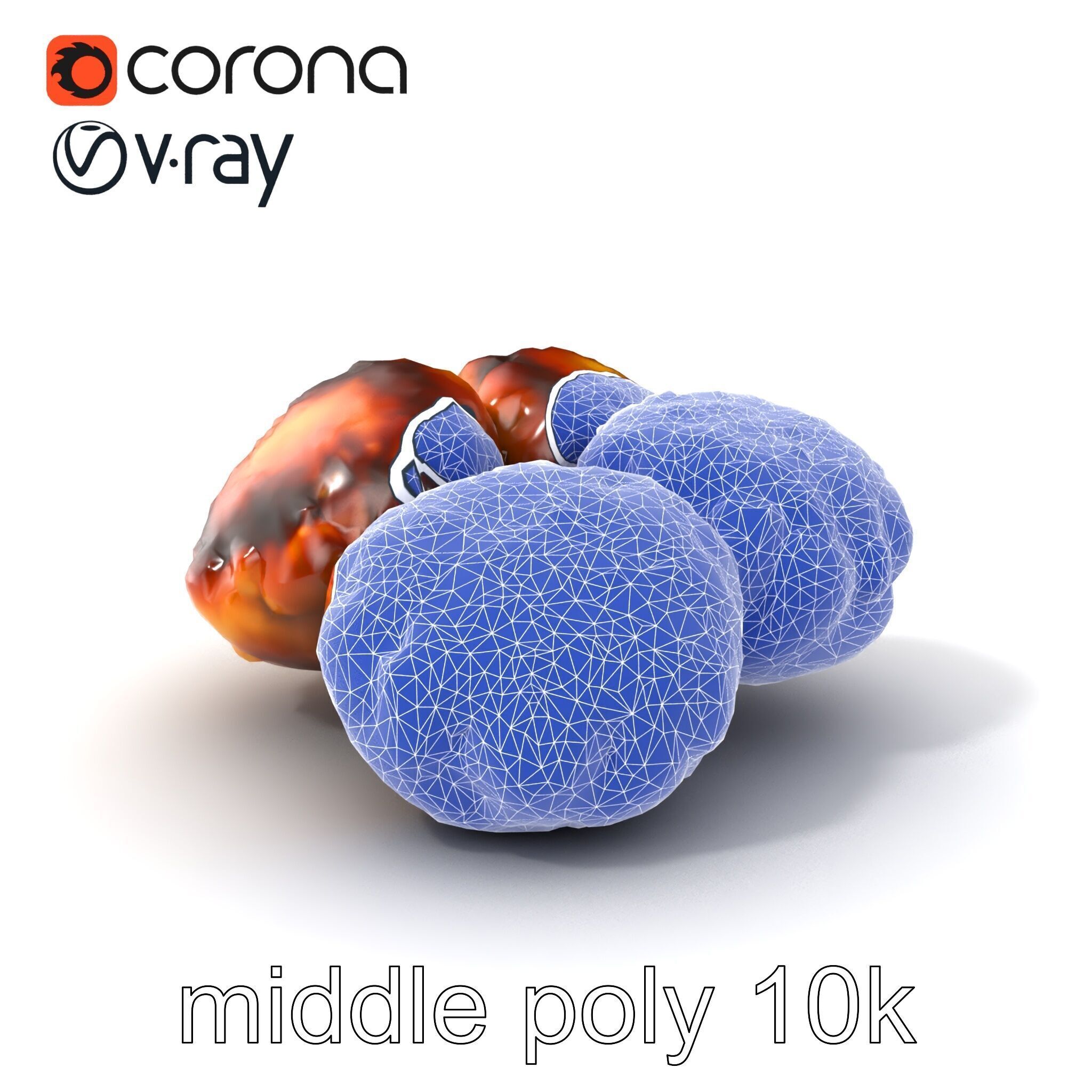 Detailed Frikadellen Meat Patties model pack Low-poly 3D model_6