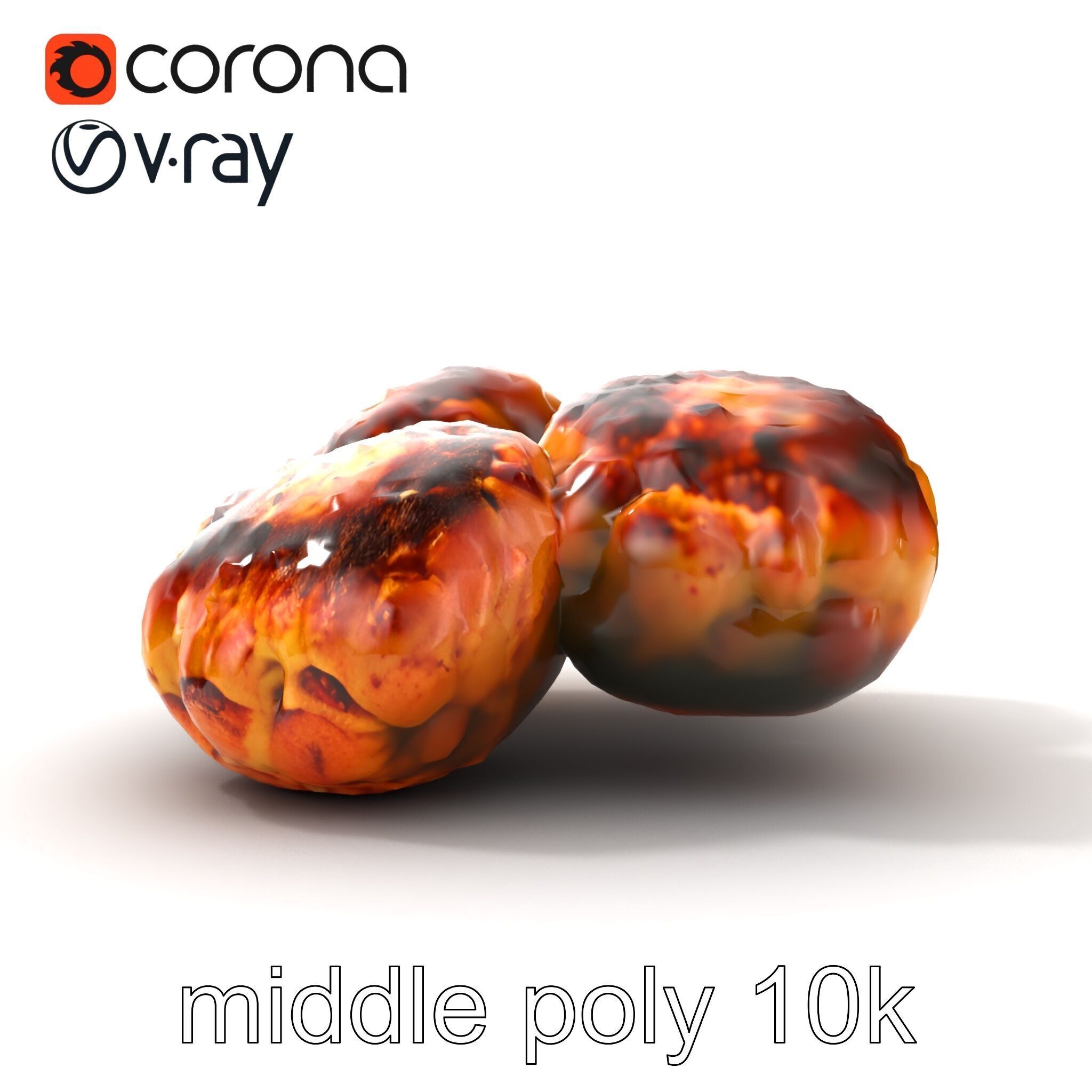 Detailed Frikadellen Meat Patties model pack Low-poly 3D model_17